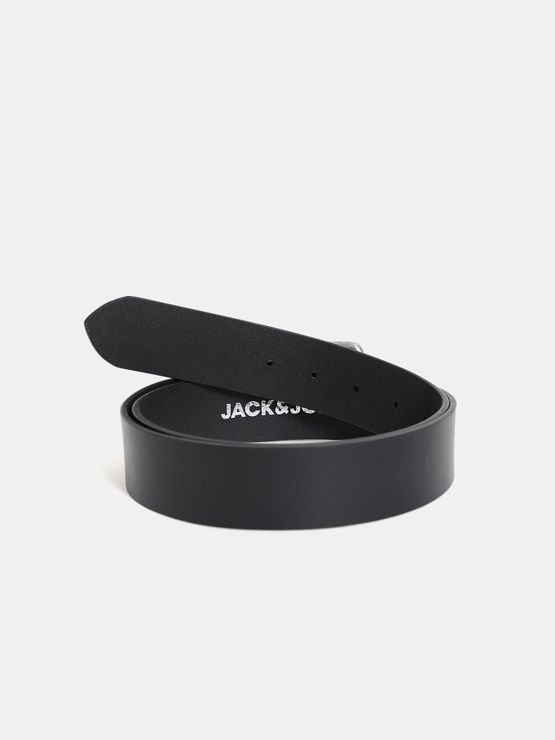 Black Basic Textured Leather Belt