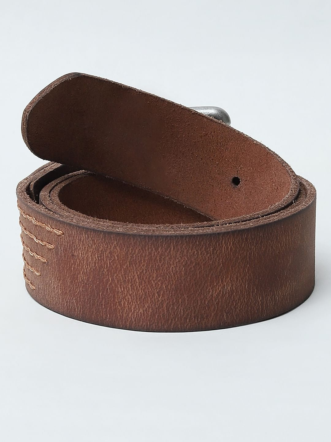 Brown Burnished Leather Belt