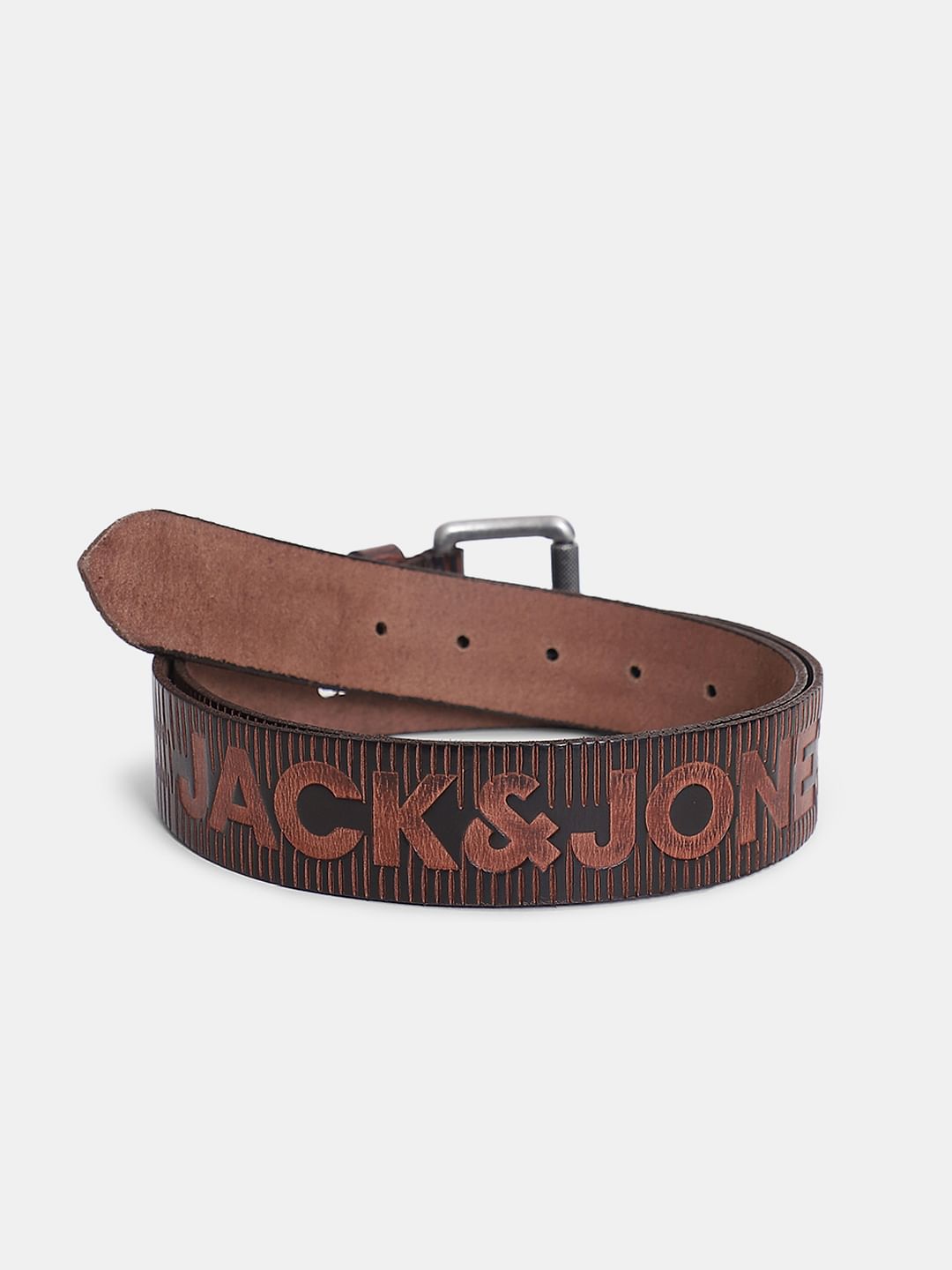 Brown Laser Print Leather Belt
