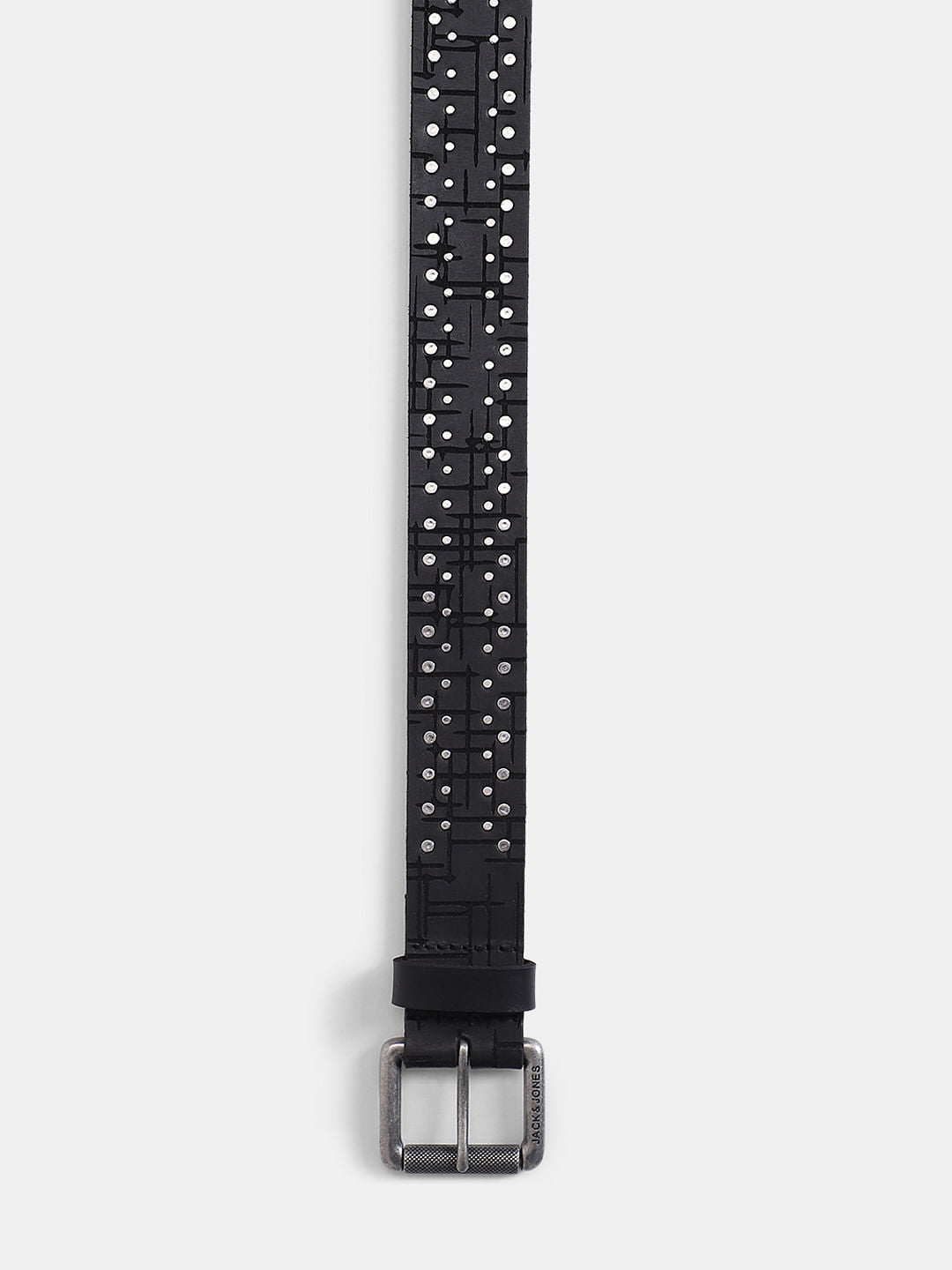 Black Stud Detail Leather Belt