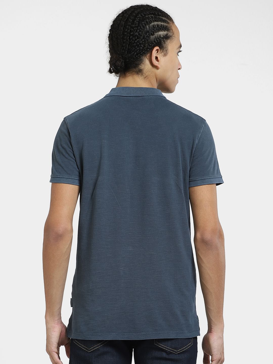 Green Embordered Patch Polo T-shirt