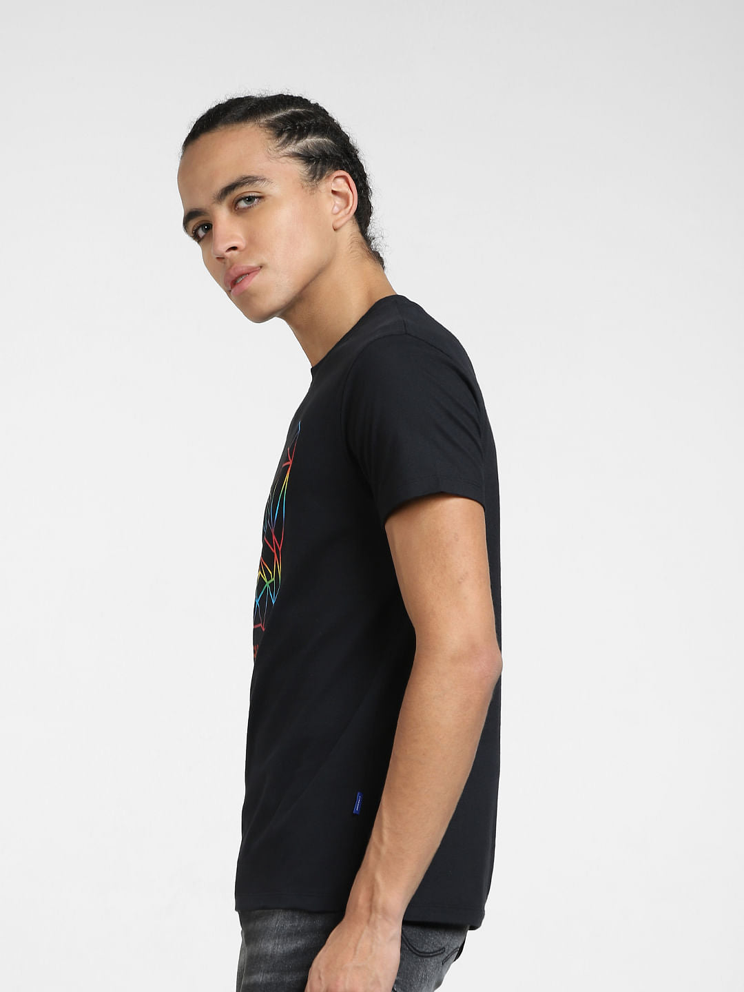 METAVERSE BLACK GRAPHIC PRINT T-SHIRT