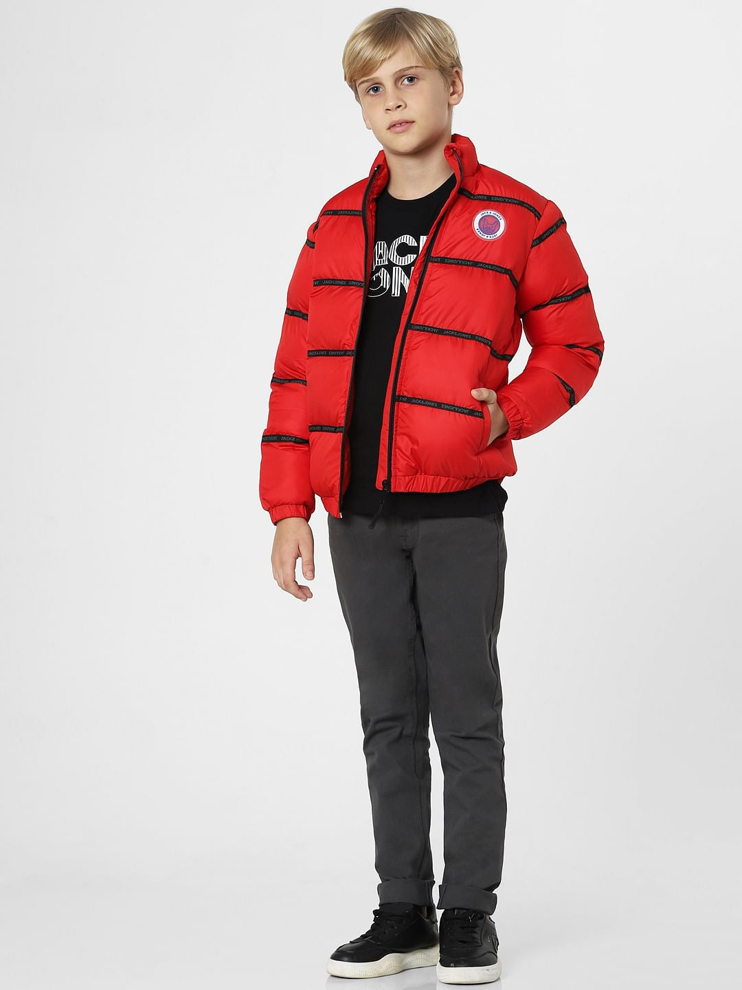Boys Red Puffer Jacket