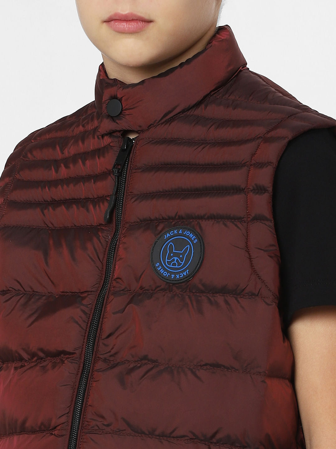 Boys Dark Red Puffer Jacket
