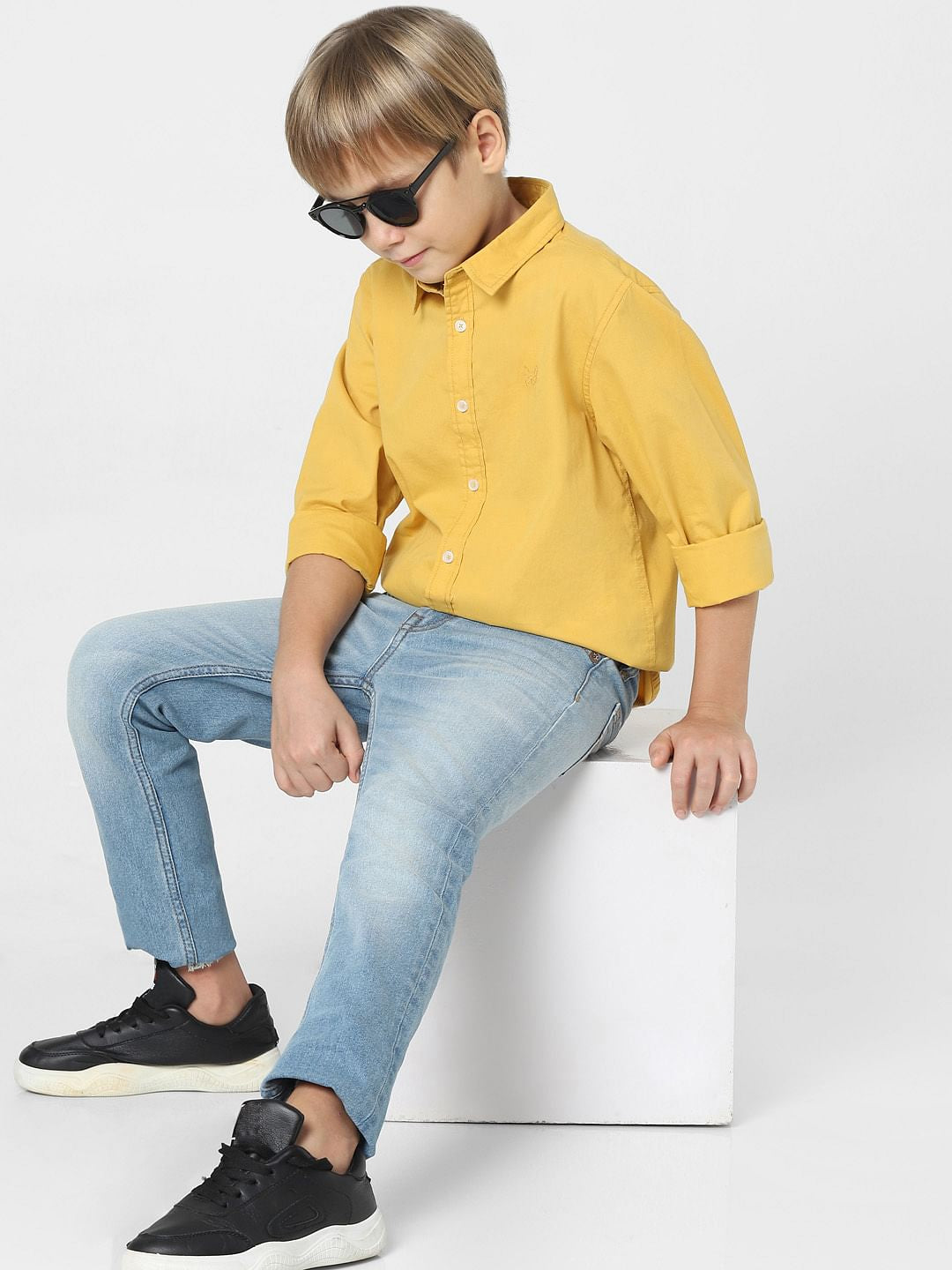 Boys Mustard Full Sleeves Shirt