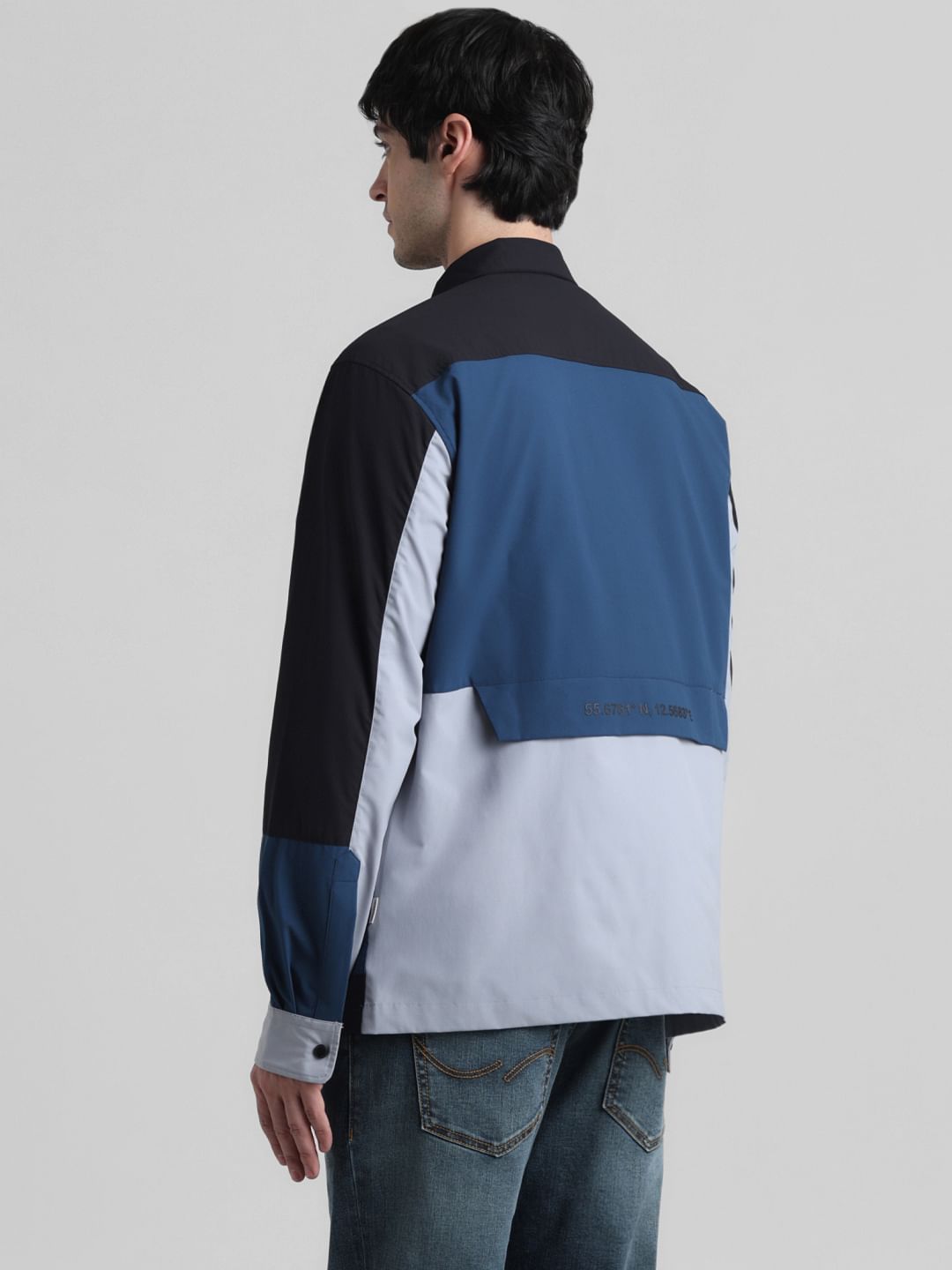 URBAN RACERS by Jack&Jones Blue Colourblocked Oversized Shirt