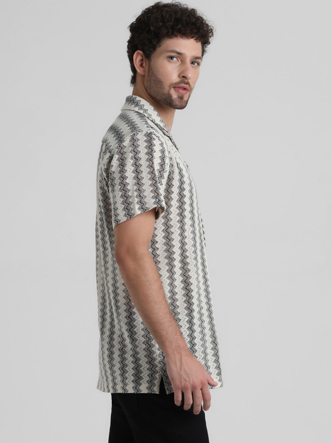 Black Yarn Dyed Striped Shirt