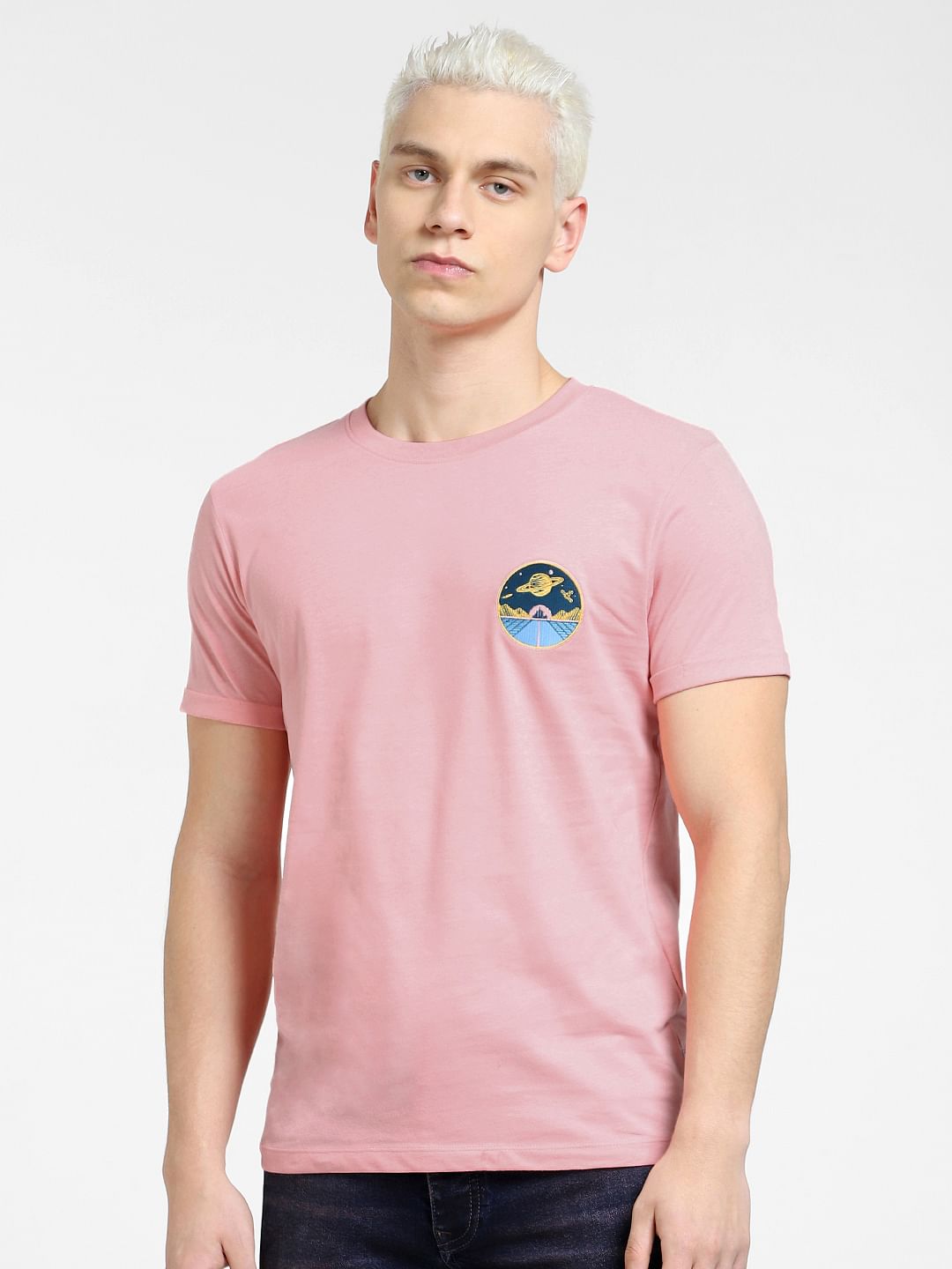 Pink Graphic Print Crew Neck T-shirt
