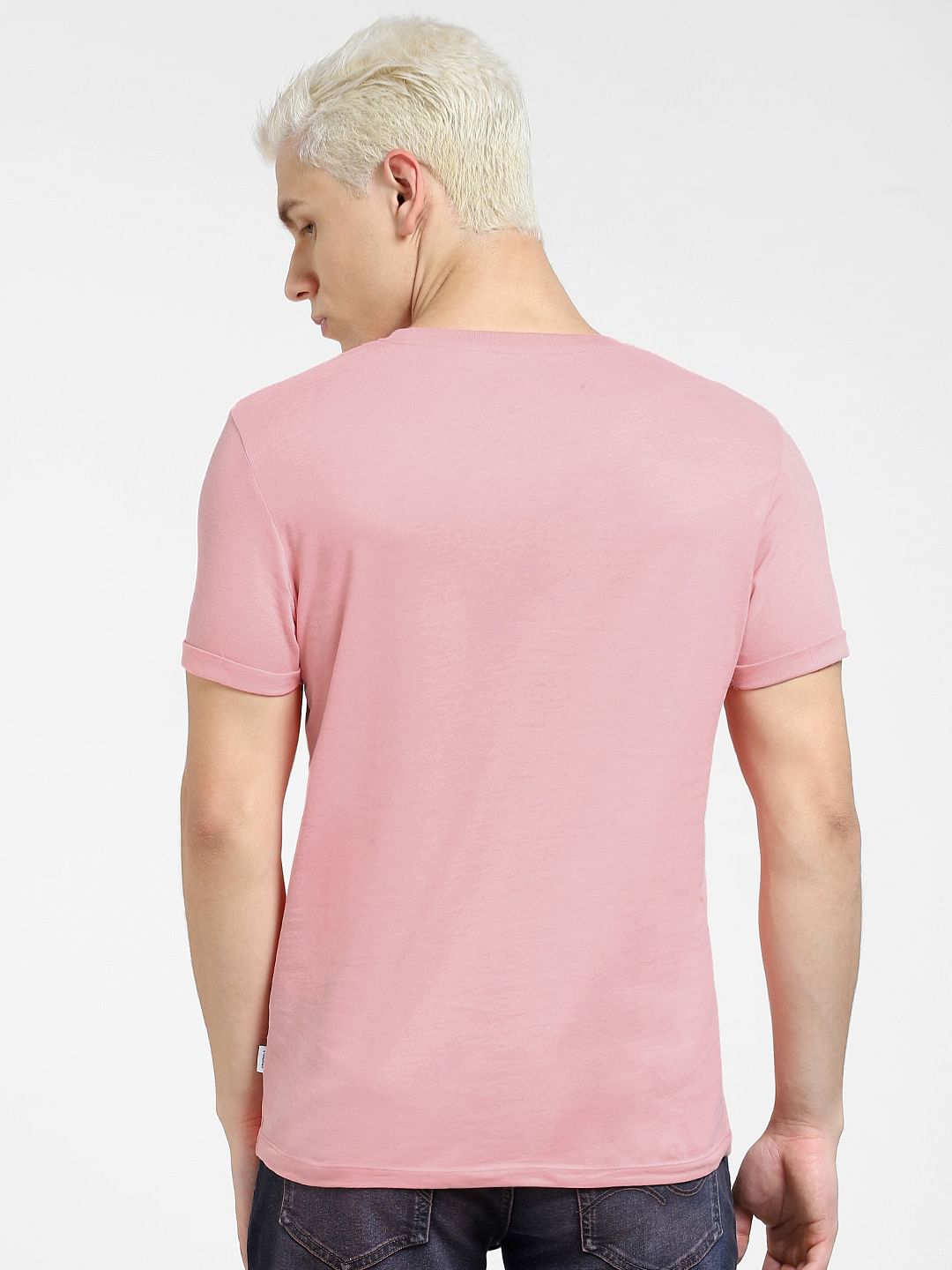 Pink Graphic Print Crew Neck T-shirt