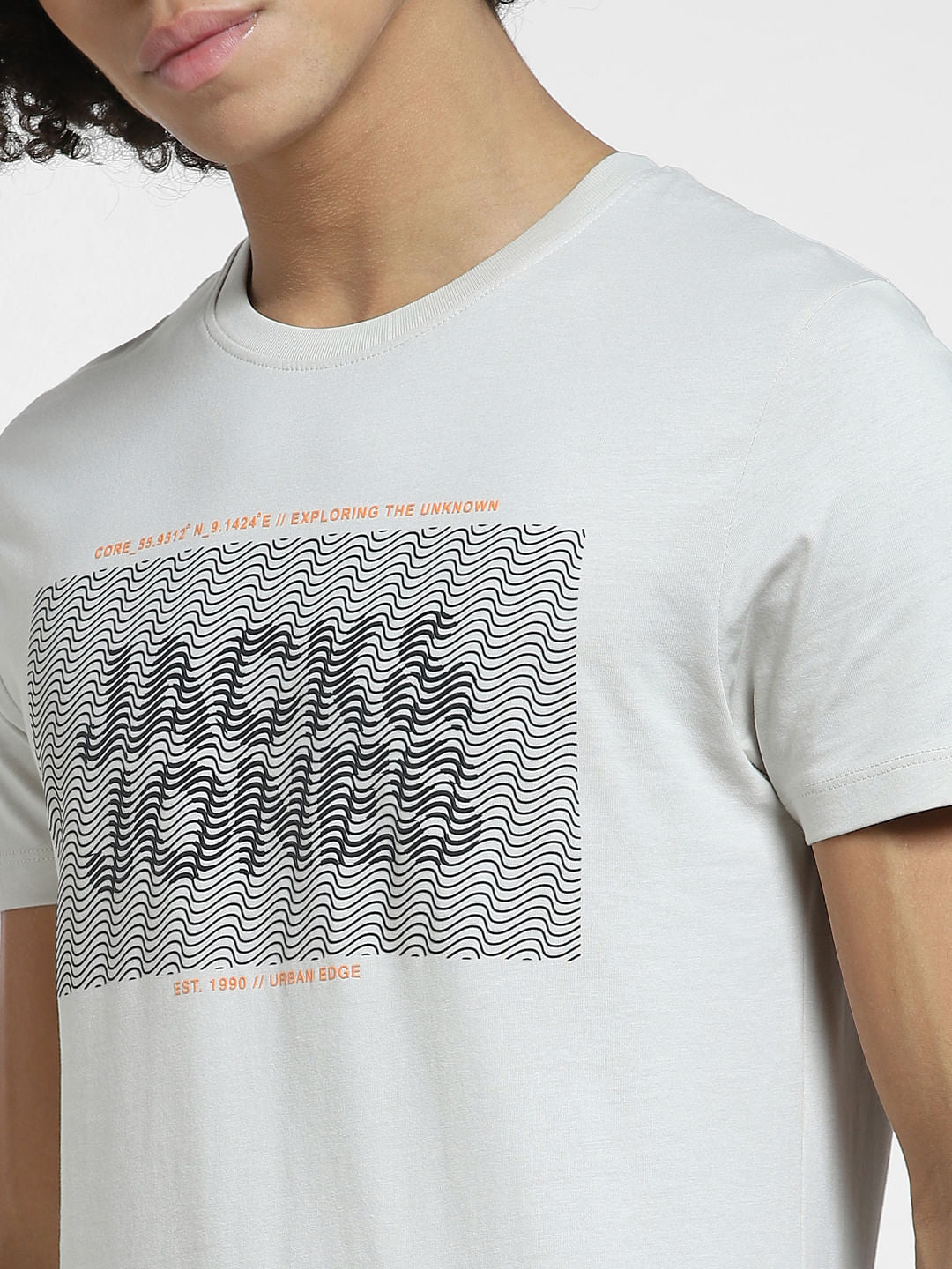 Grey Typographic Print Crew Neck T-shirt