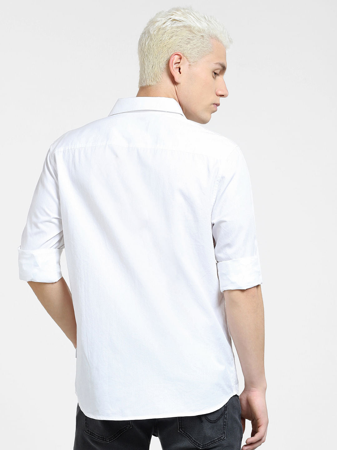 White Pocket Detail Full Sleeves Shirt