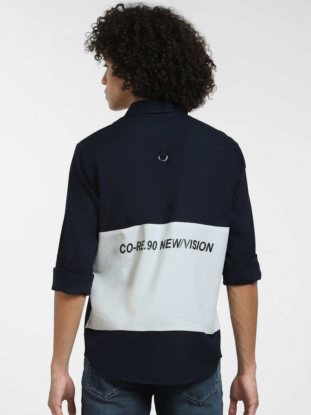 Blue Cut & Sew Full Sleeves Shirt