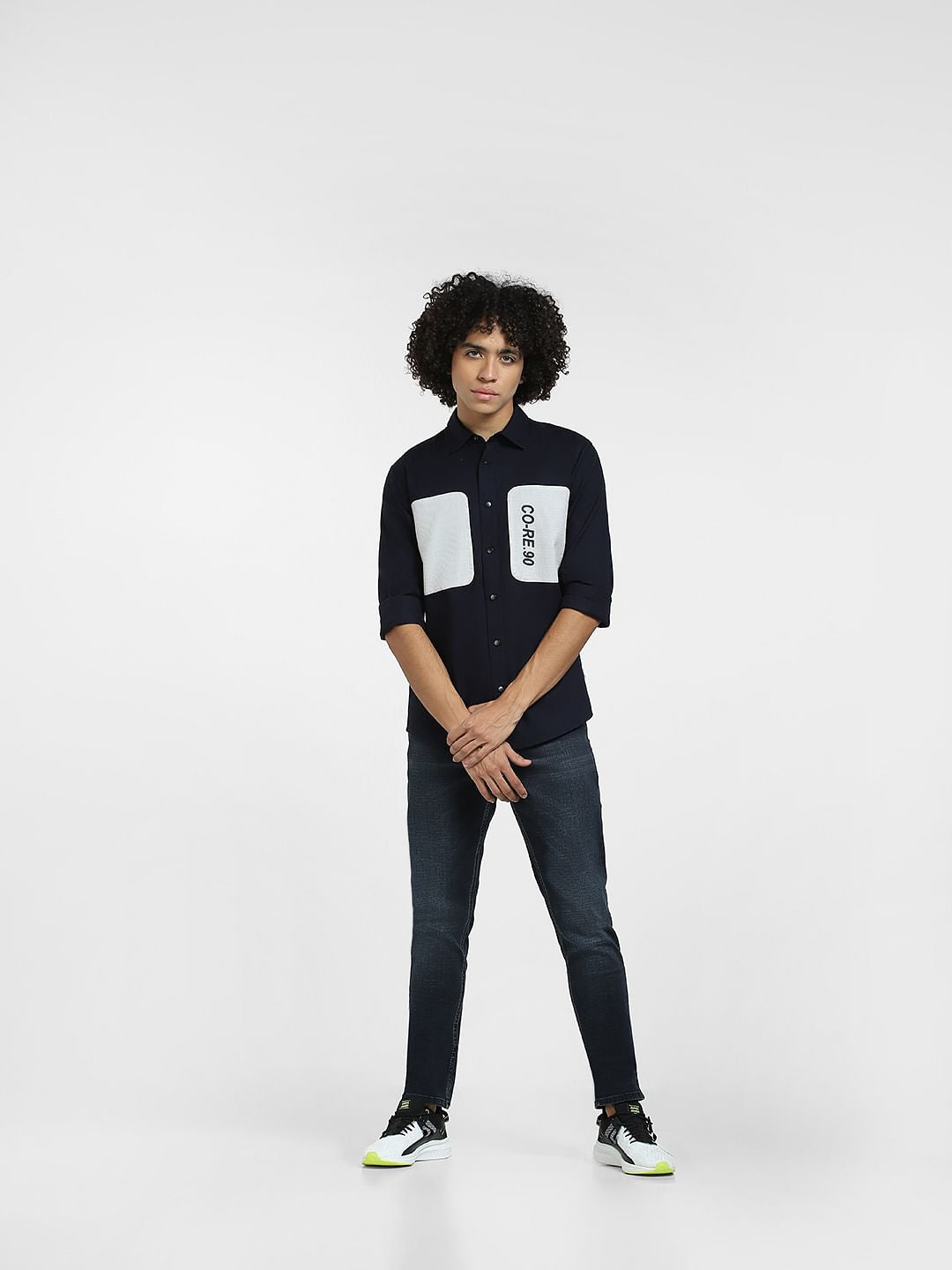 Blue Cut & Sew Full Sleeves Shirt