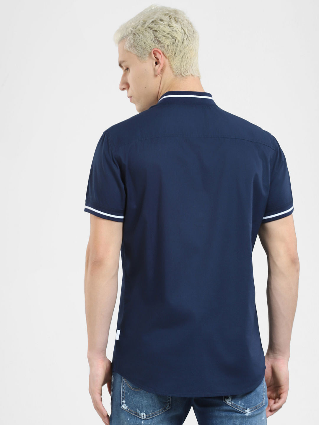 Dark Blue Short Sleeves Shirt