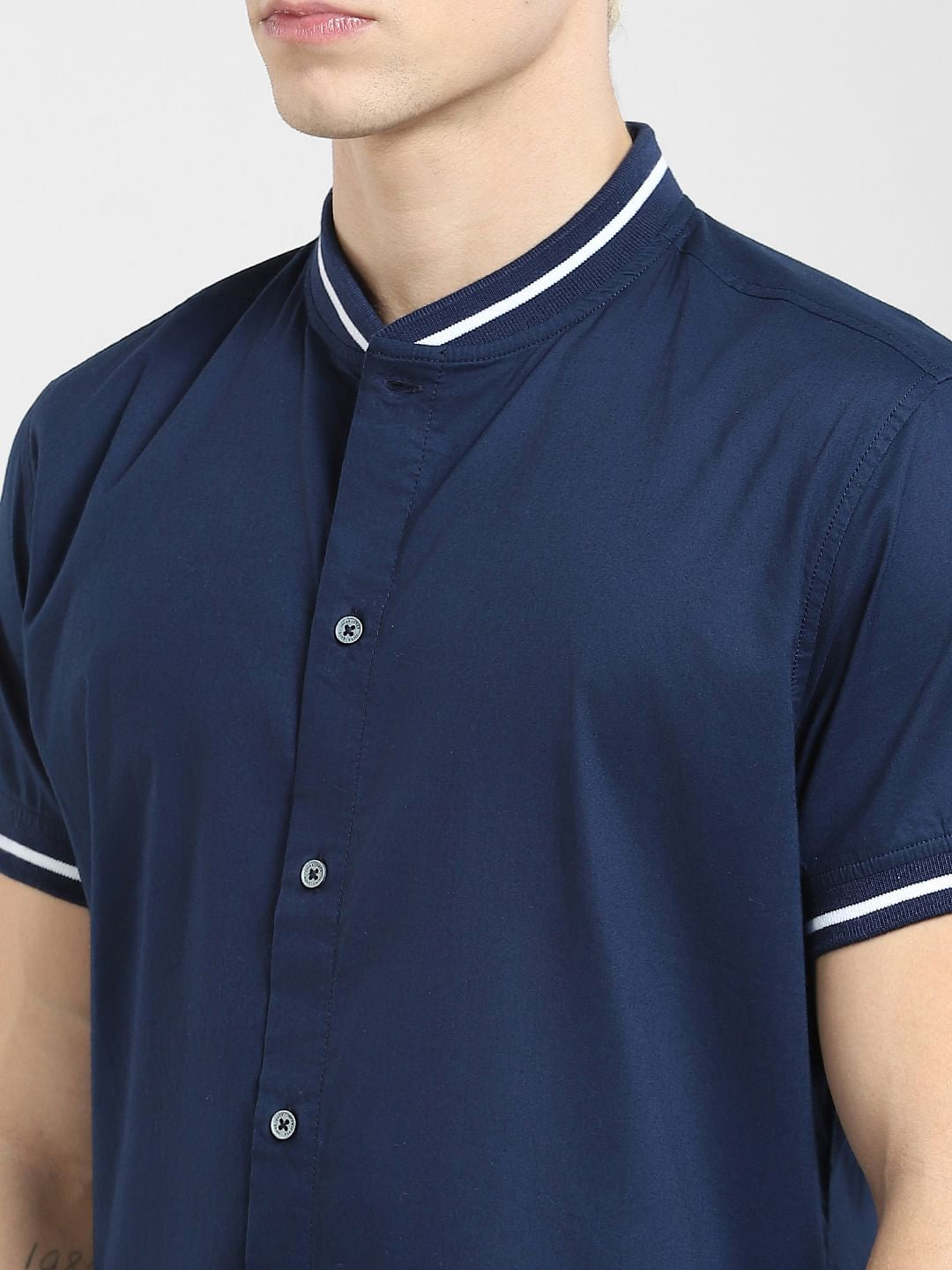 Dark Blue Short Sleeves Shirt