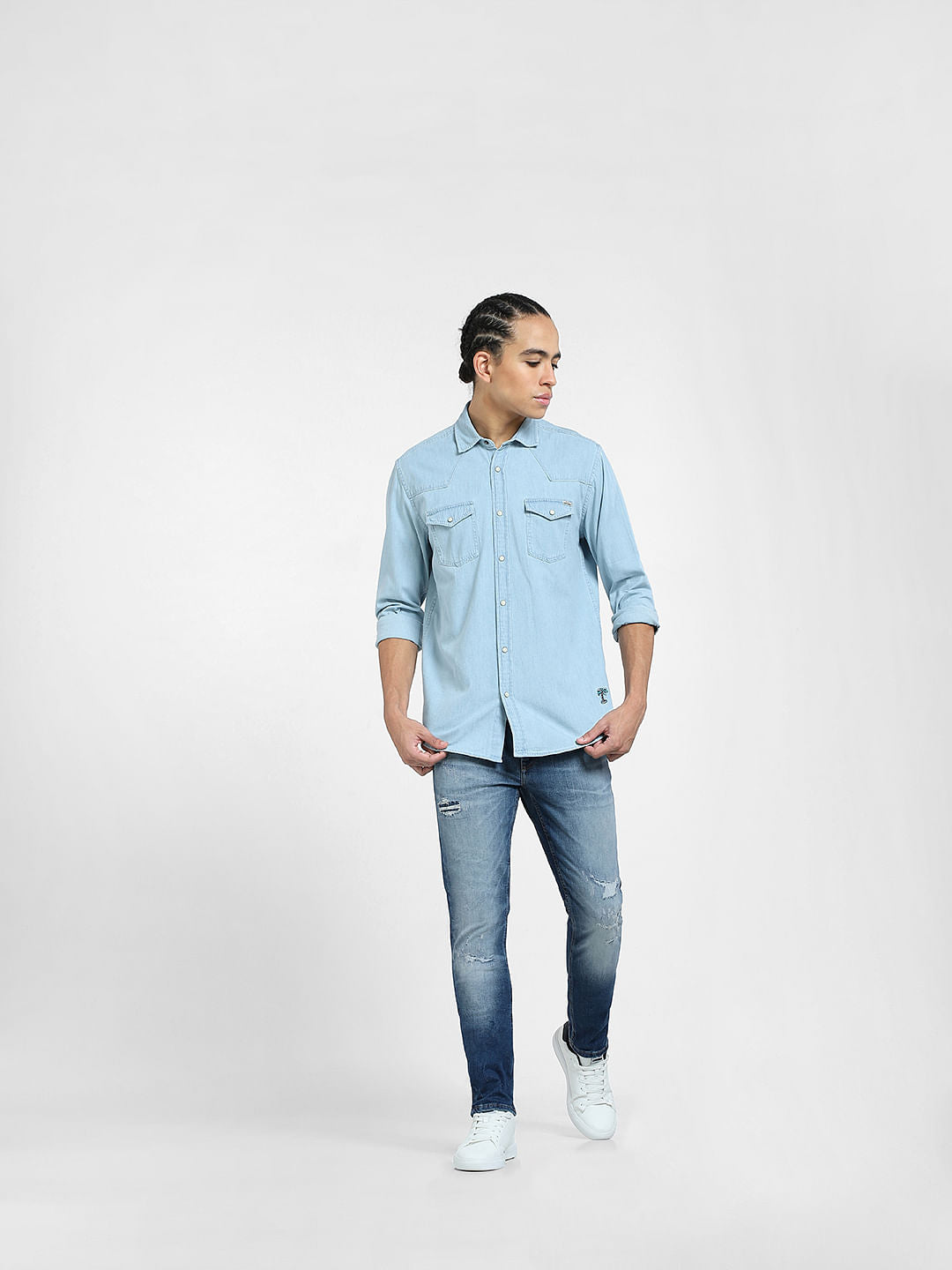 Light Blue Denim Full Sleeves Shirt