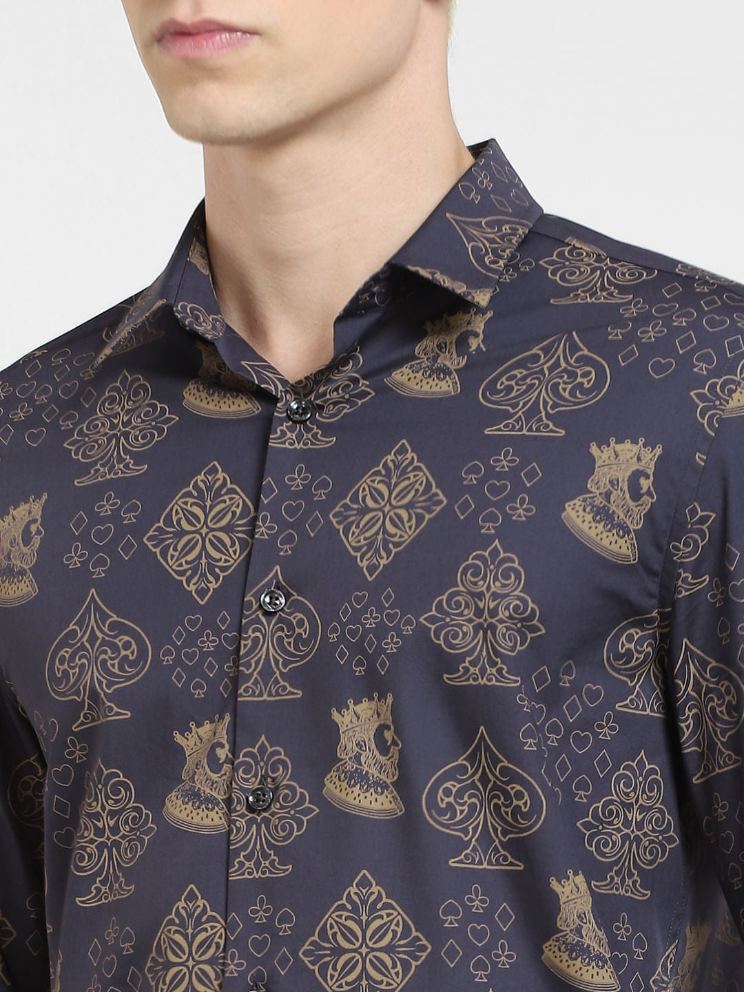 Black Printed Full Sleeves Shirt