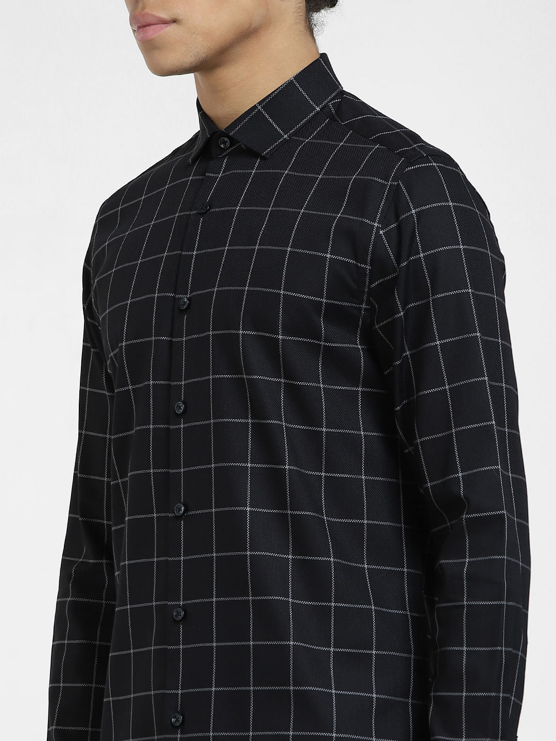 Black Check Full Sleeves Shirt
