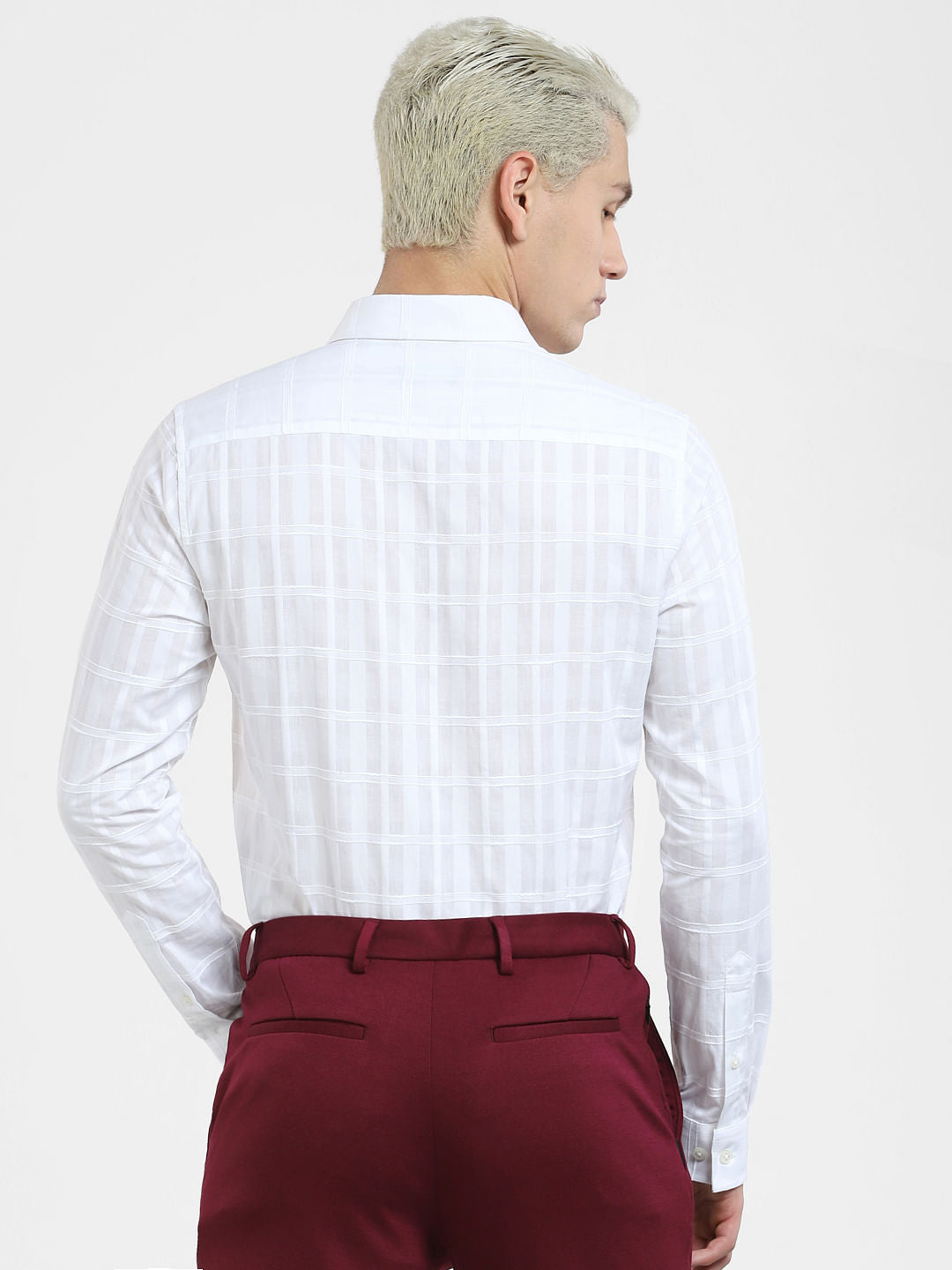 White Check Full Sleeves Shirt