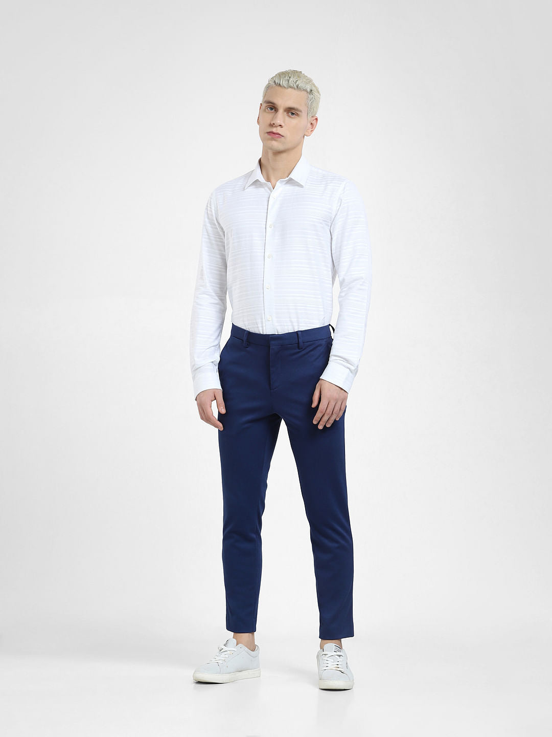 White Striped Full Sleeves Shirt