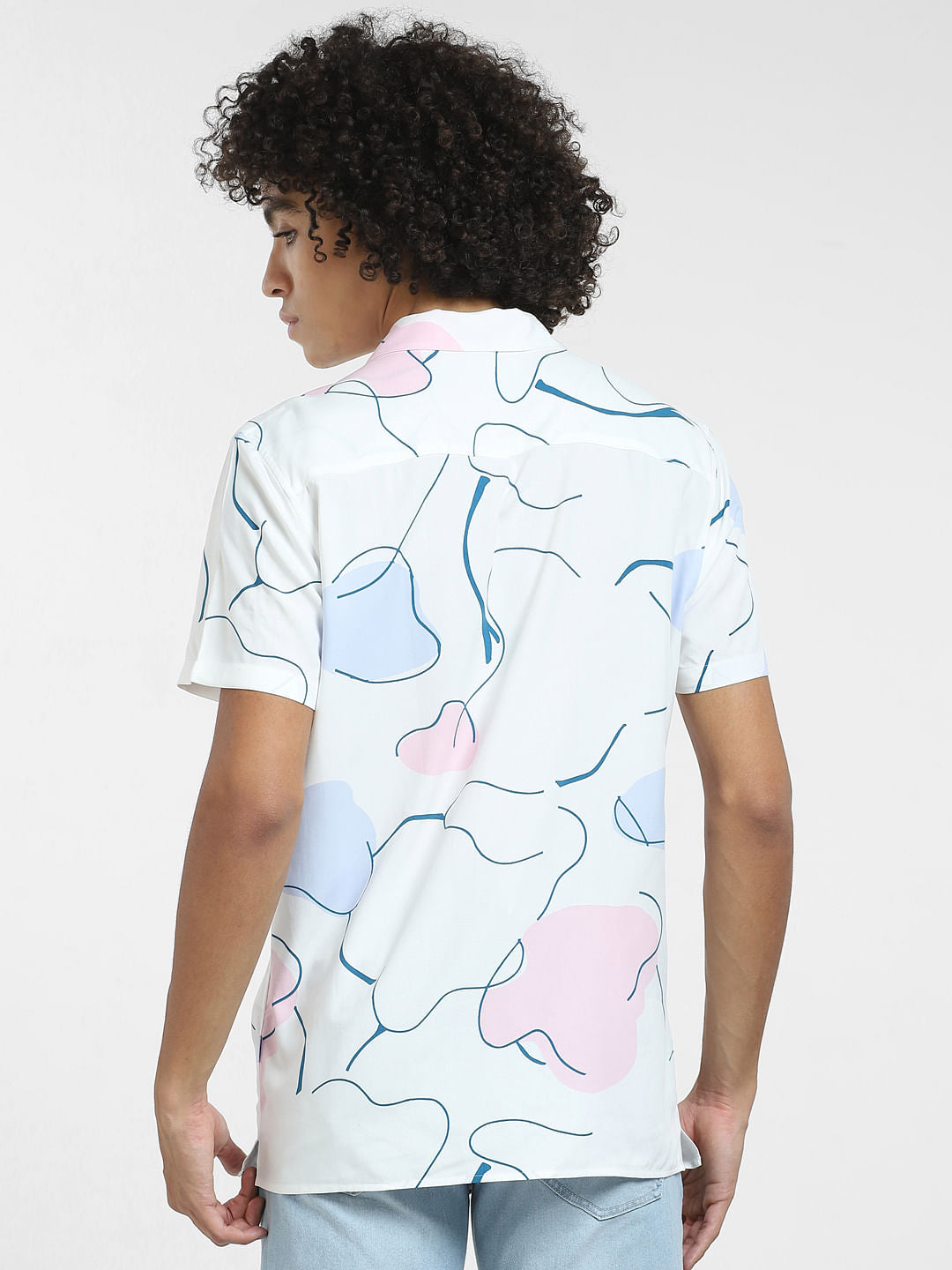 Lilac Printed Short Sleeves Shirt