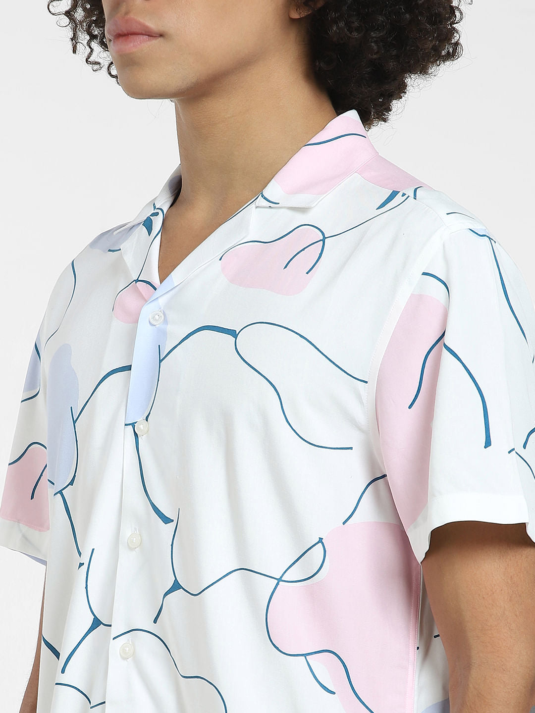 Lilac Printed Short Sleeves Shirt