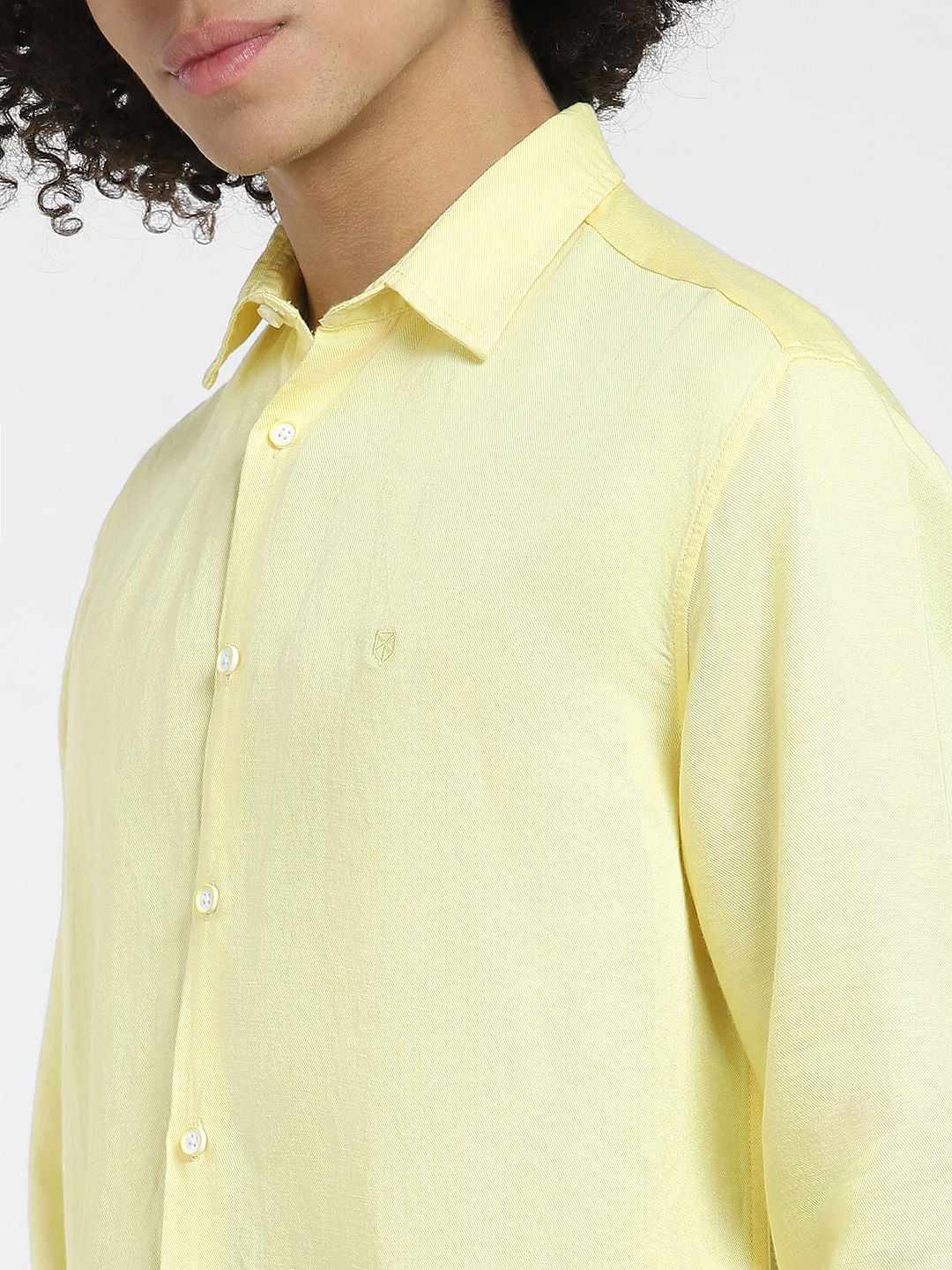 Yellow Linen Full Sleeves Shirt