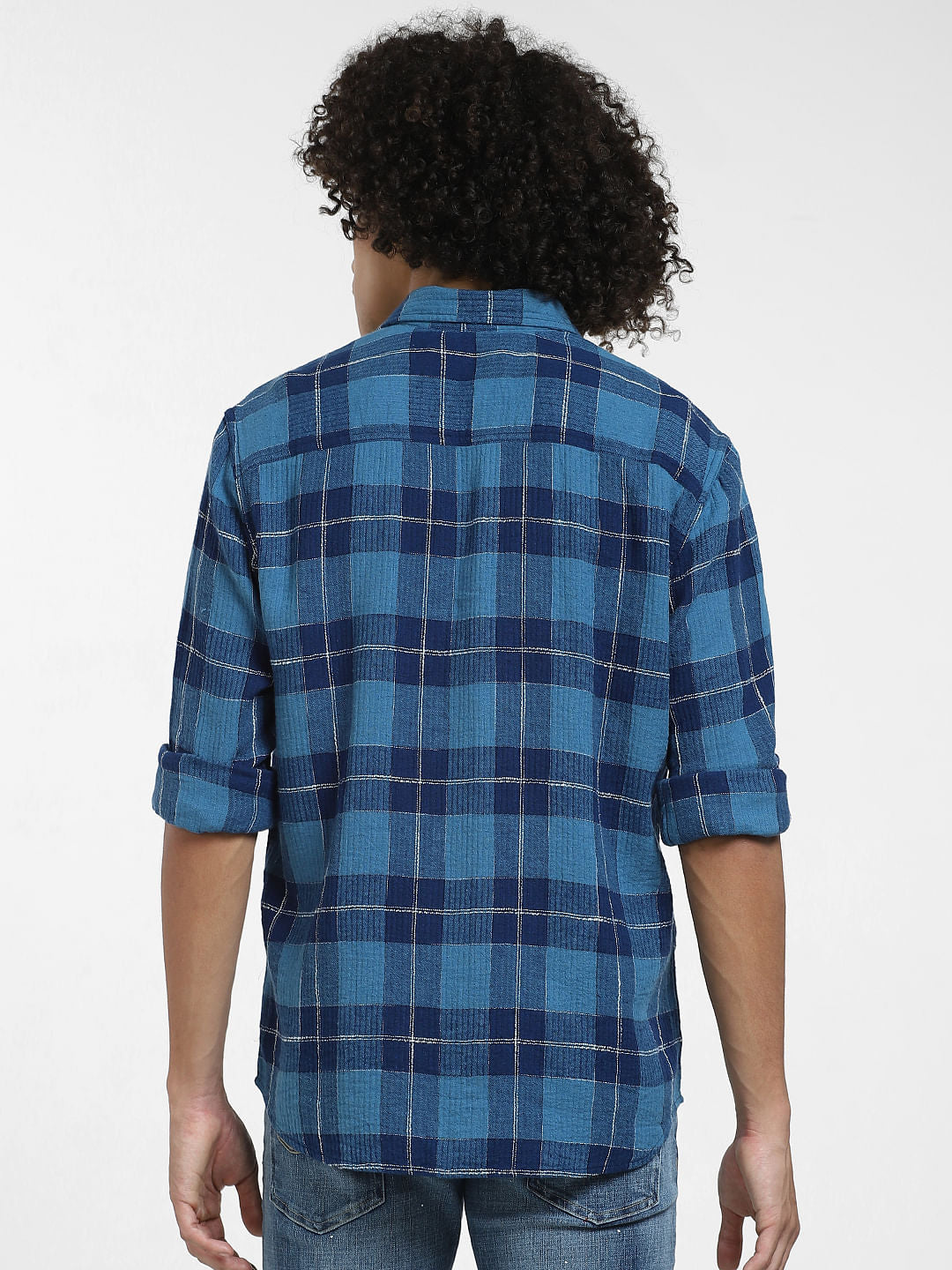 Blue Check Full Sleeves Shirt