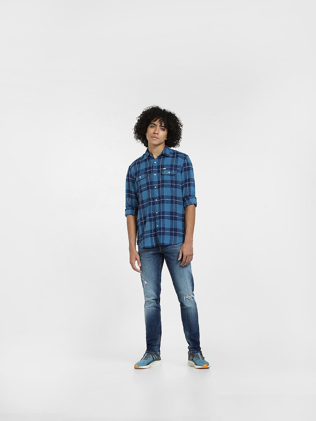 Blue Check Full Sleeves Shirt