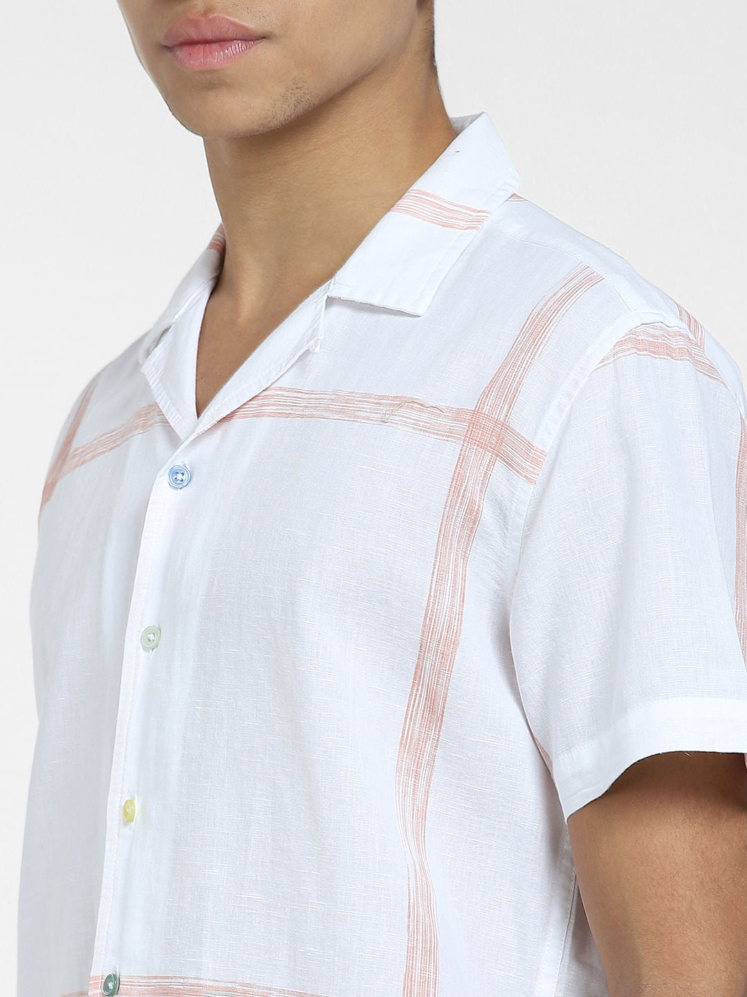 White Check Short Sleeves Shirt