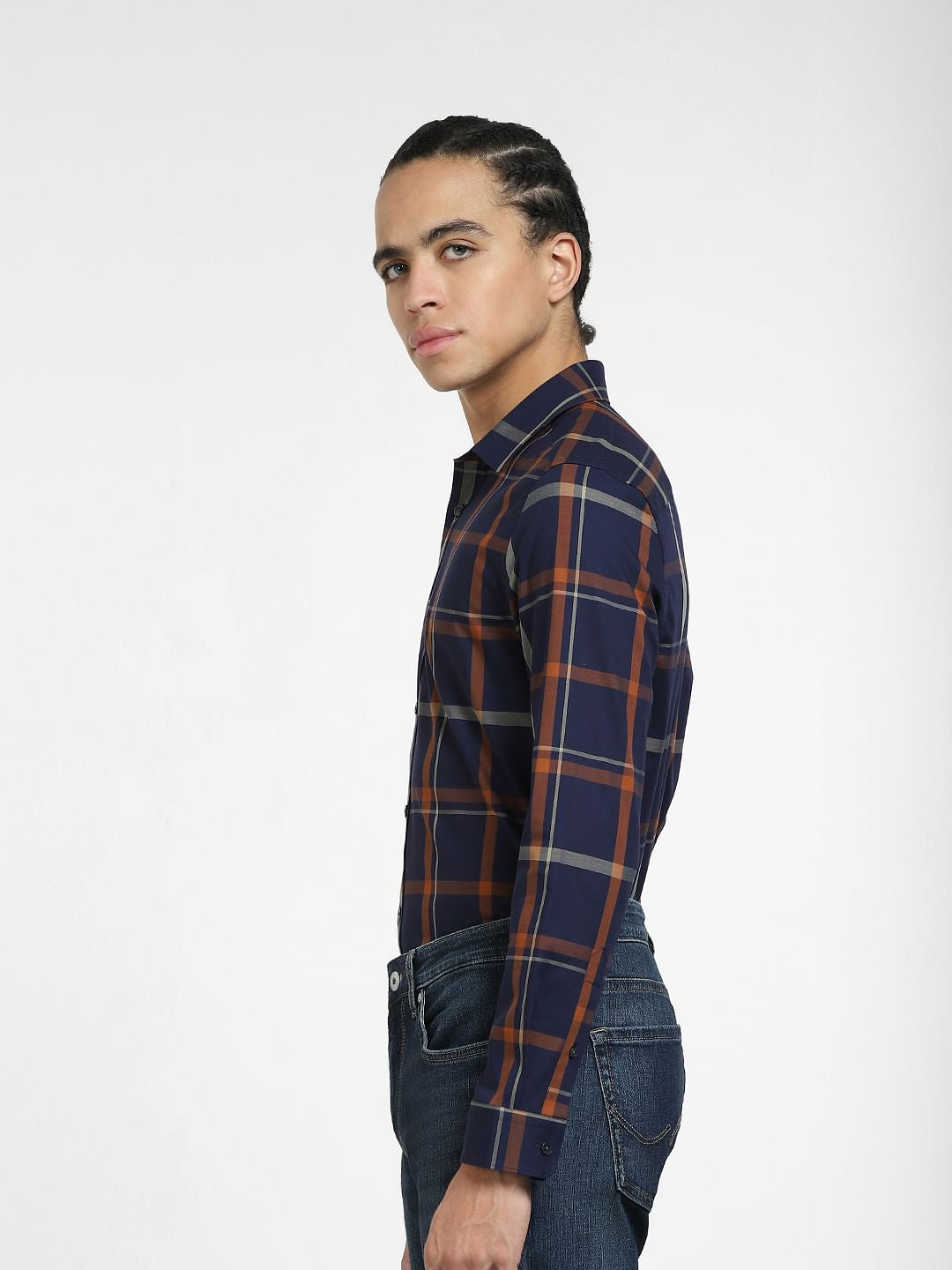 Dark Purple Check Full Sleeves Shirt
