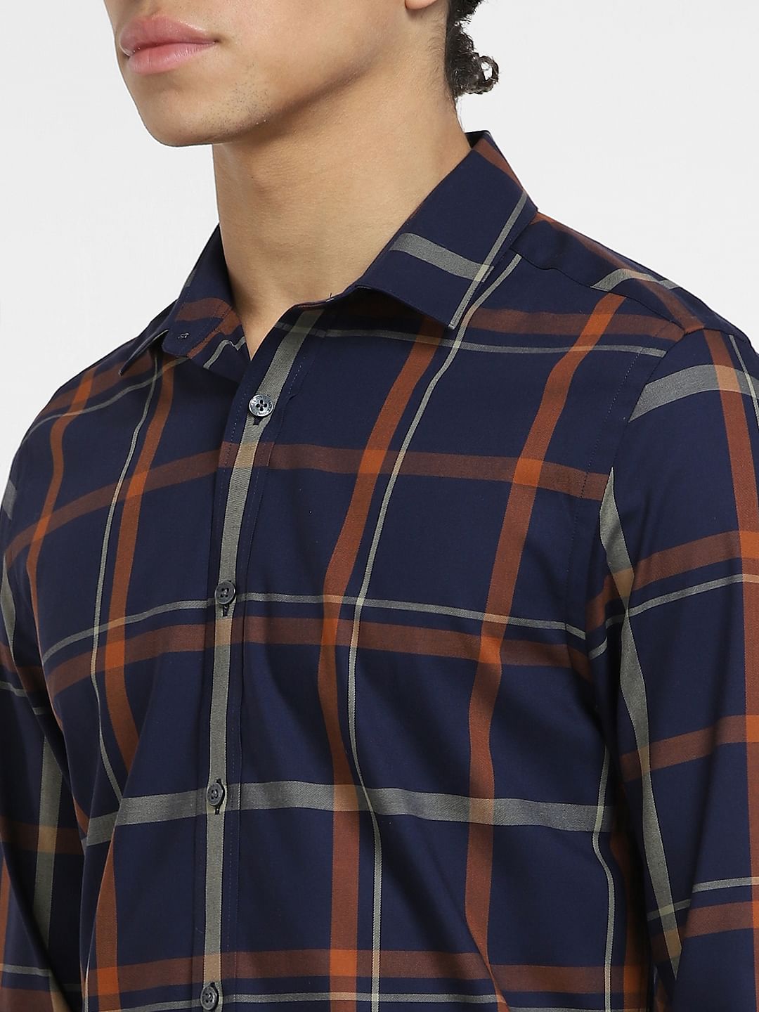 Dark Purple Check Full Sleeves Shirt