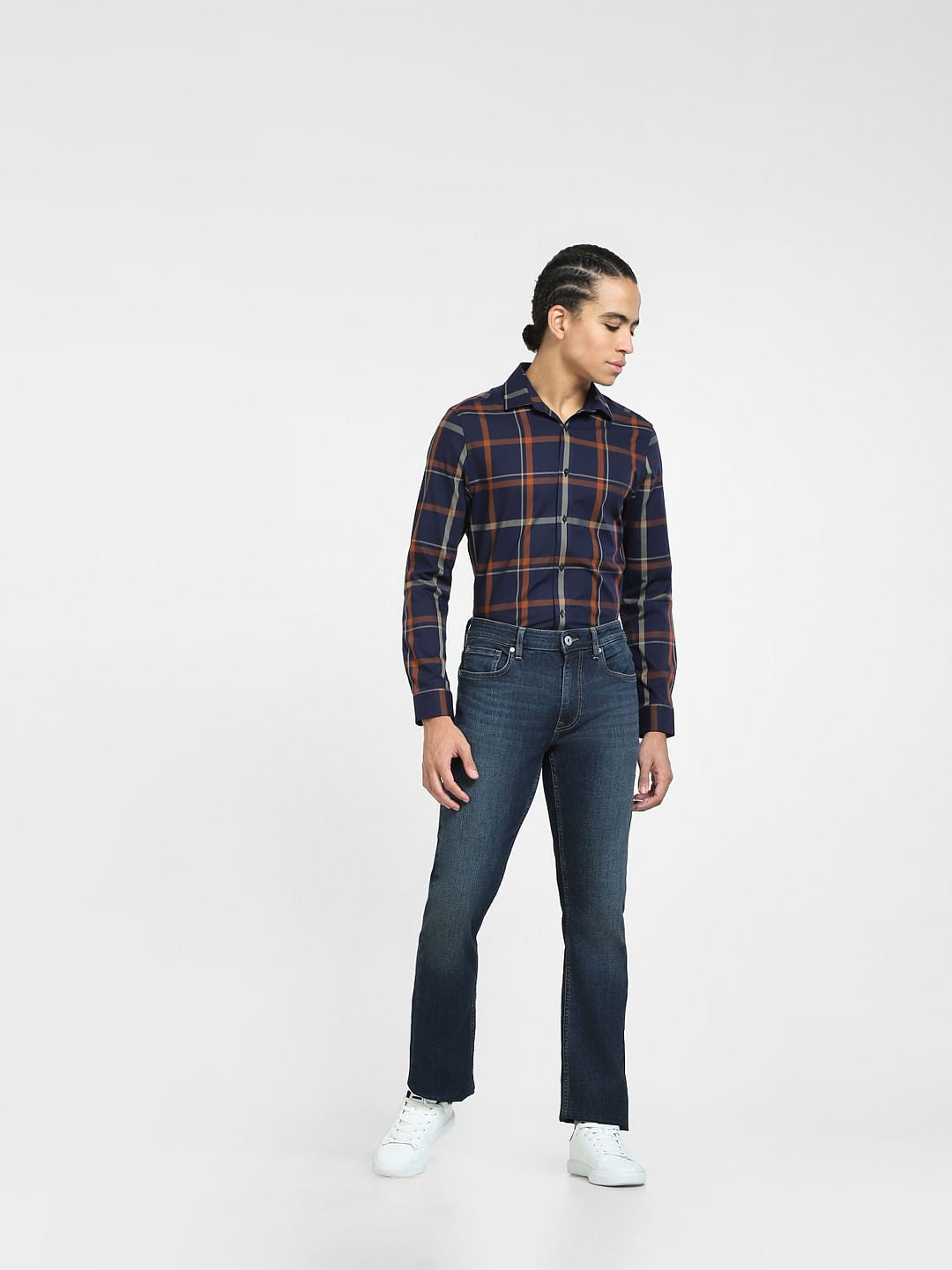 Dark Purple Check Full Sleeves Shirt