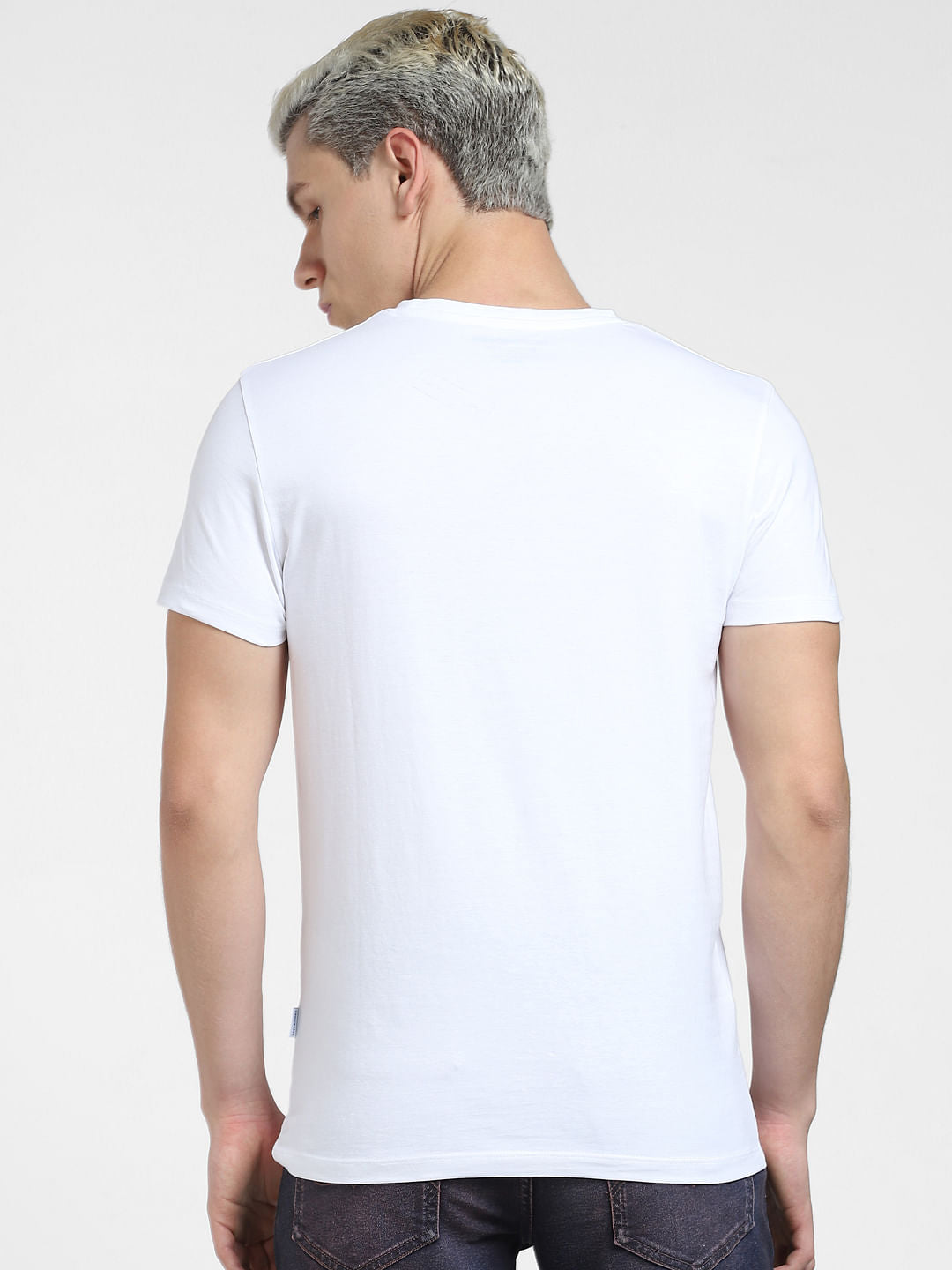White Graphic Print Crew Neck T-shirt
