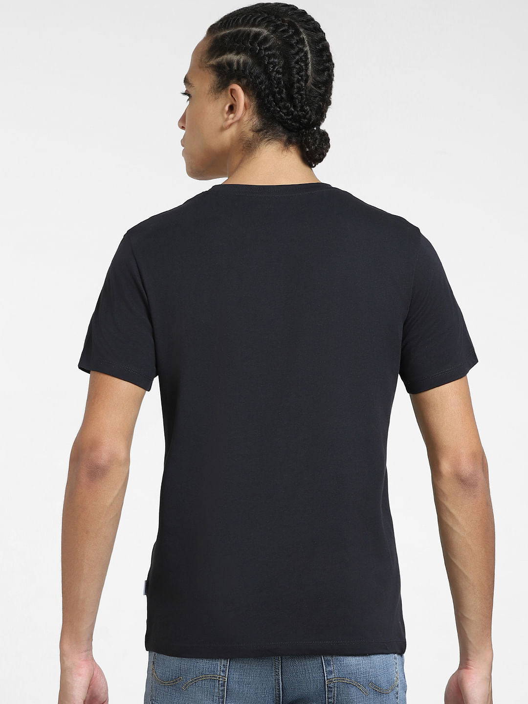 Black Logo Print Crew Neck T-shirt
