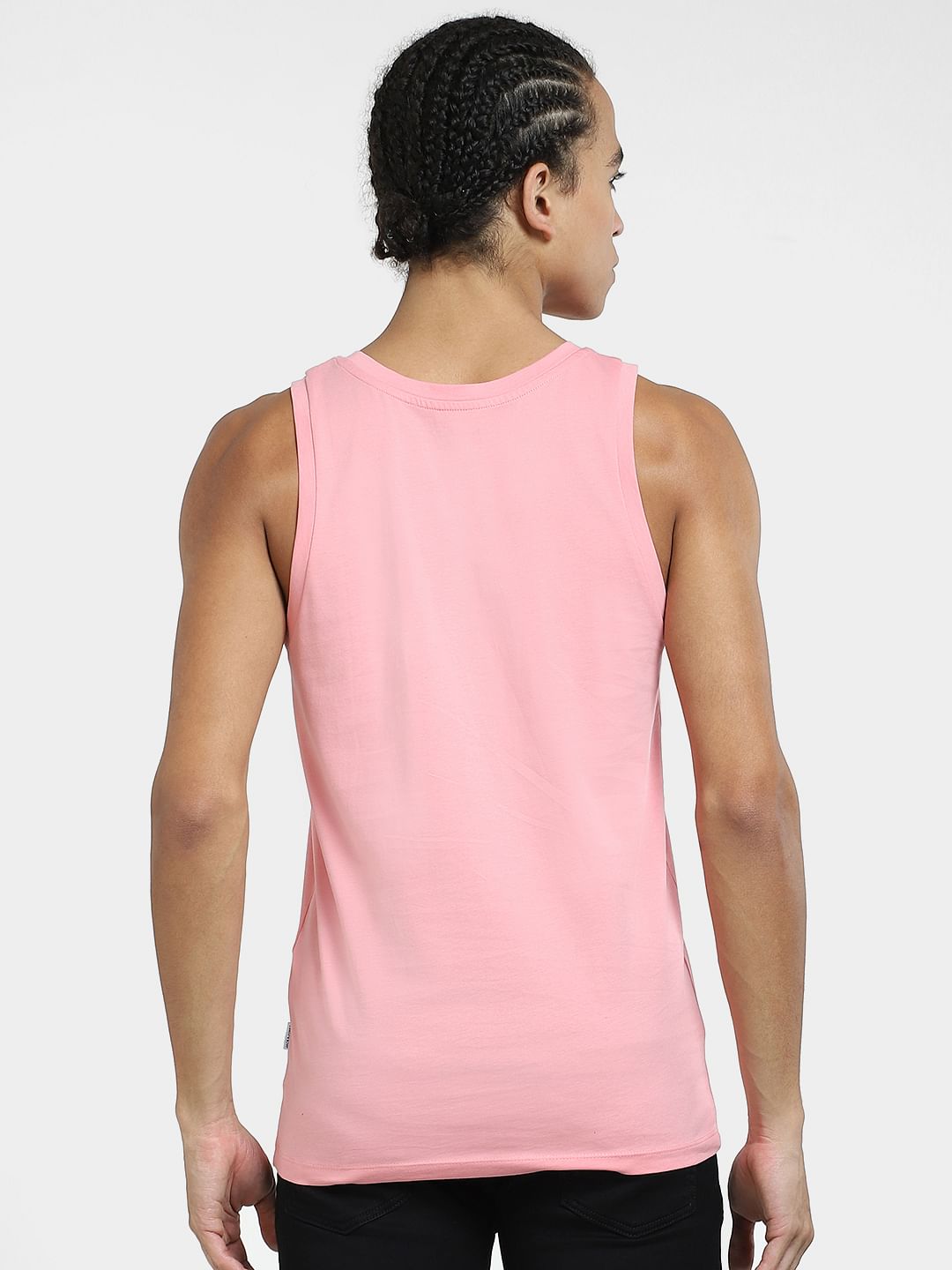 Pink Printed Cotton Vest