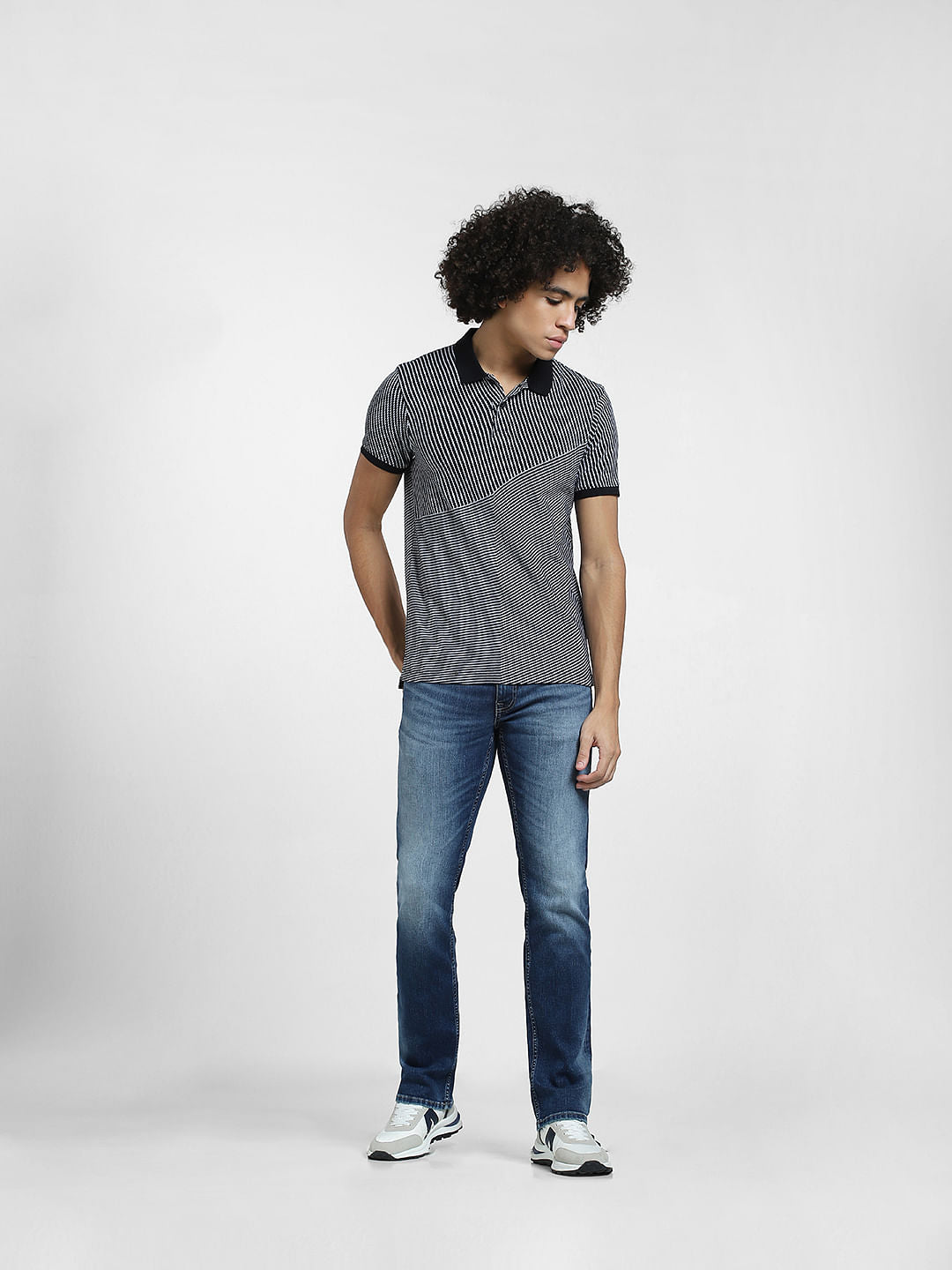 Black All Over Print Polo T-shirt