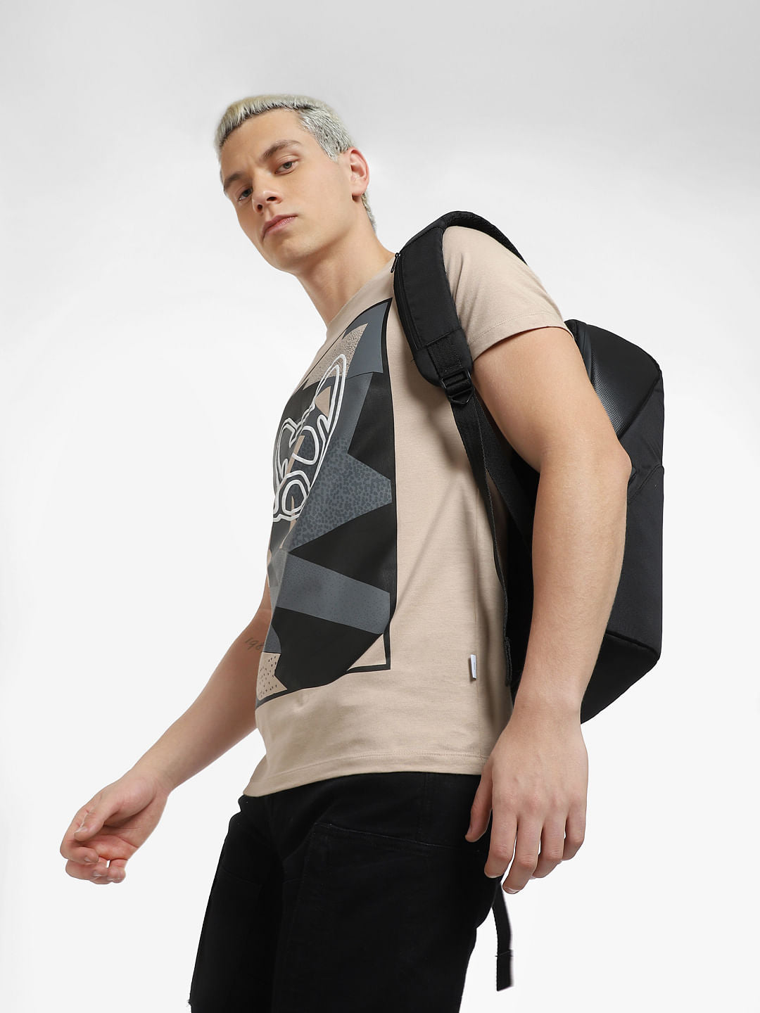 Brown Graphic Print Crew Neck T-shirt