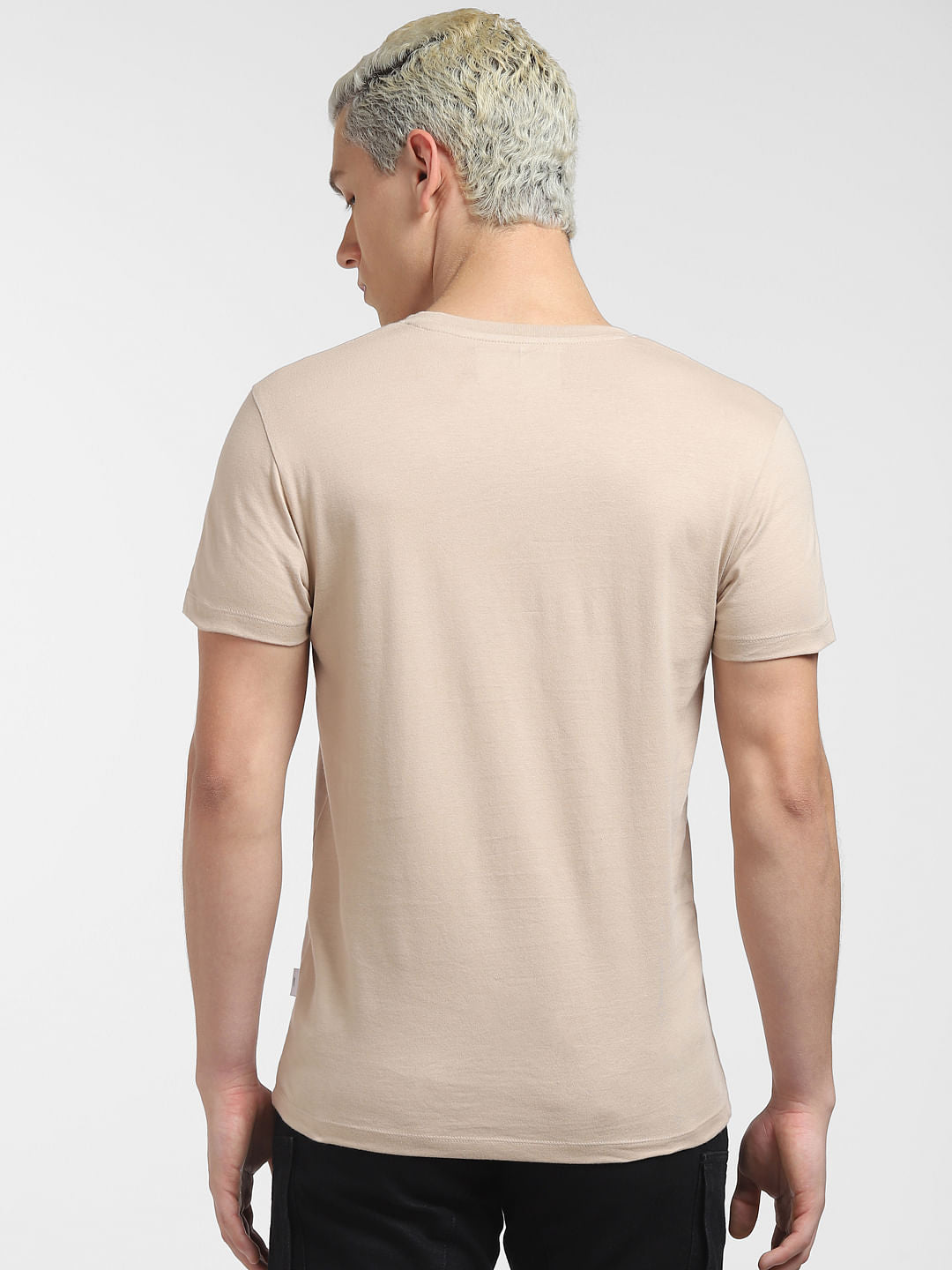 Brown Graphic Print Crew Neck T-shirt
