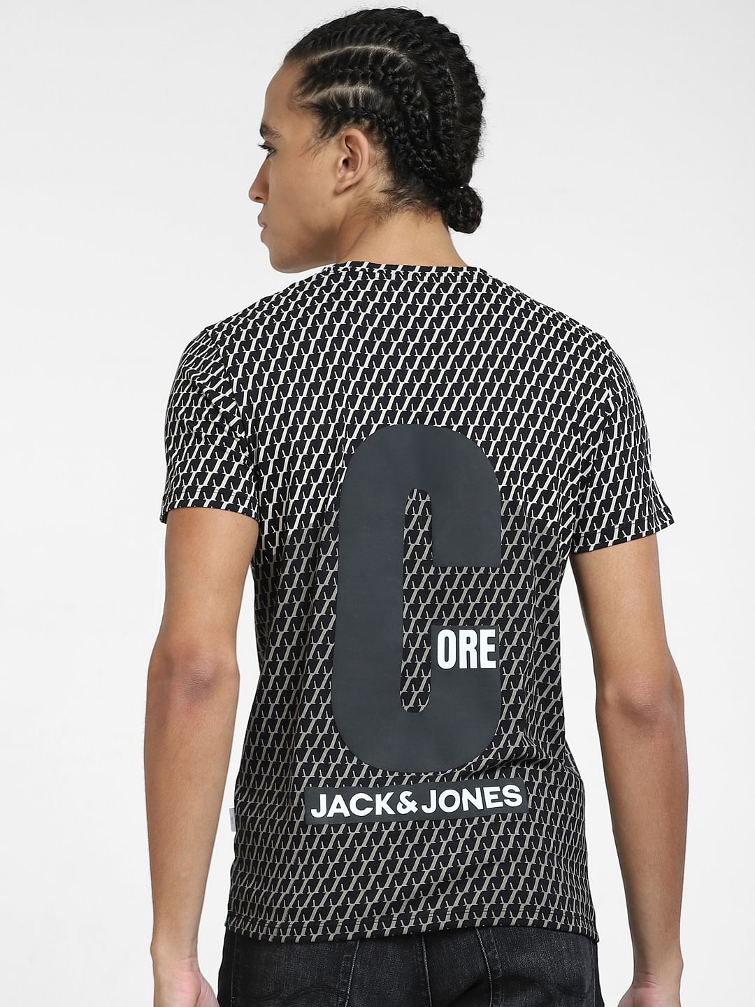 Black Printed Crew Neck T-shirt