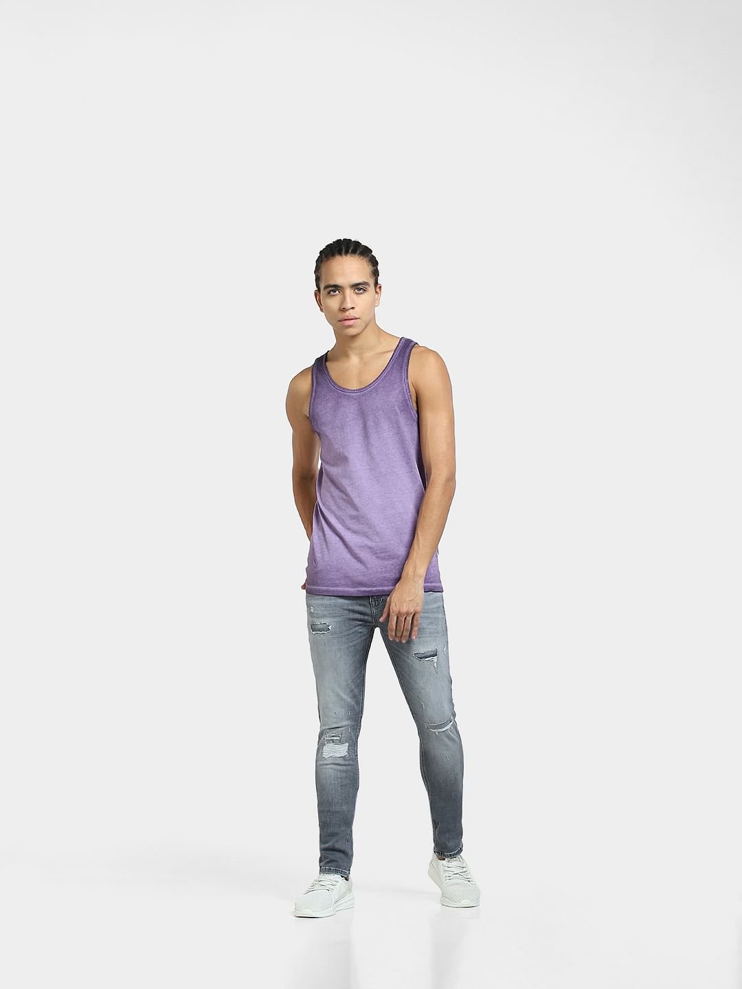 Violet Washed Cotton Vest