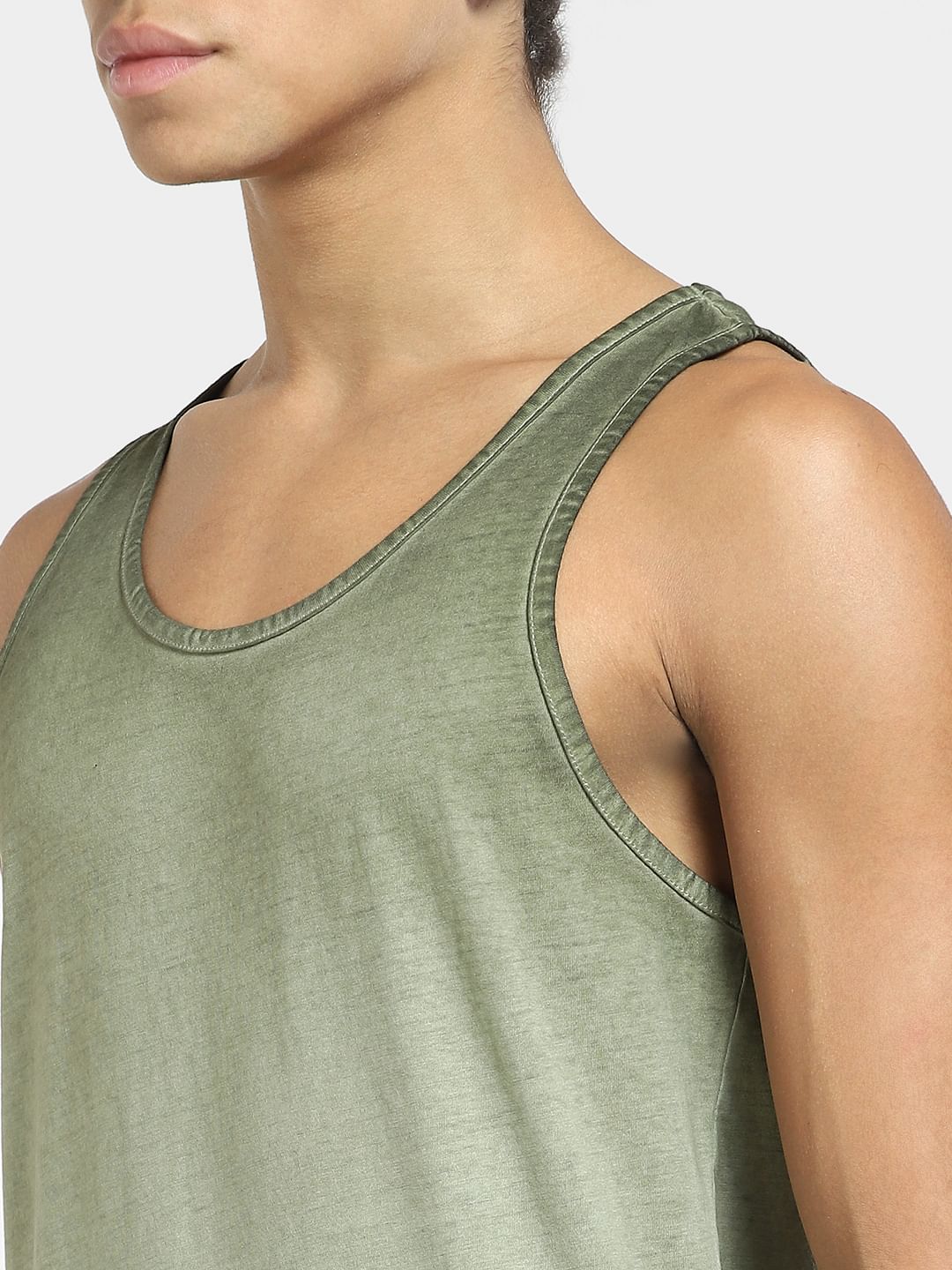 Green Washed Cotton Vest