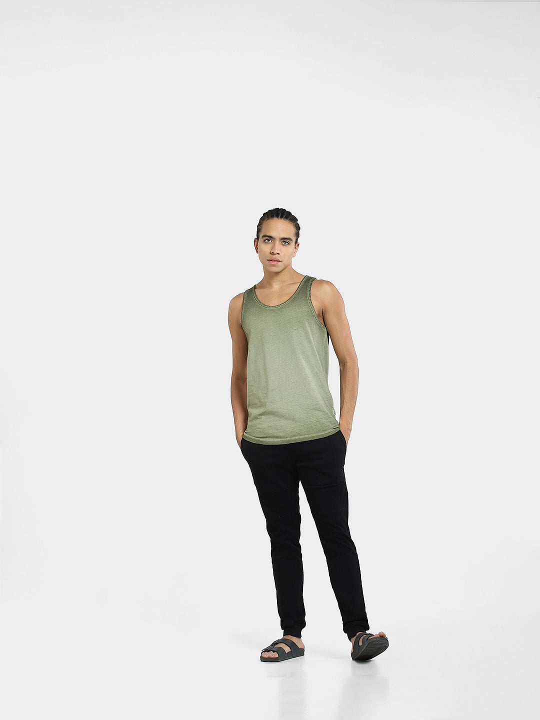 Green Washed Cotton Vest