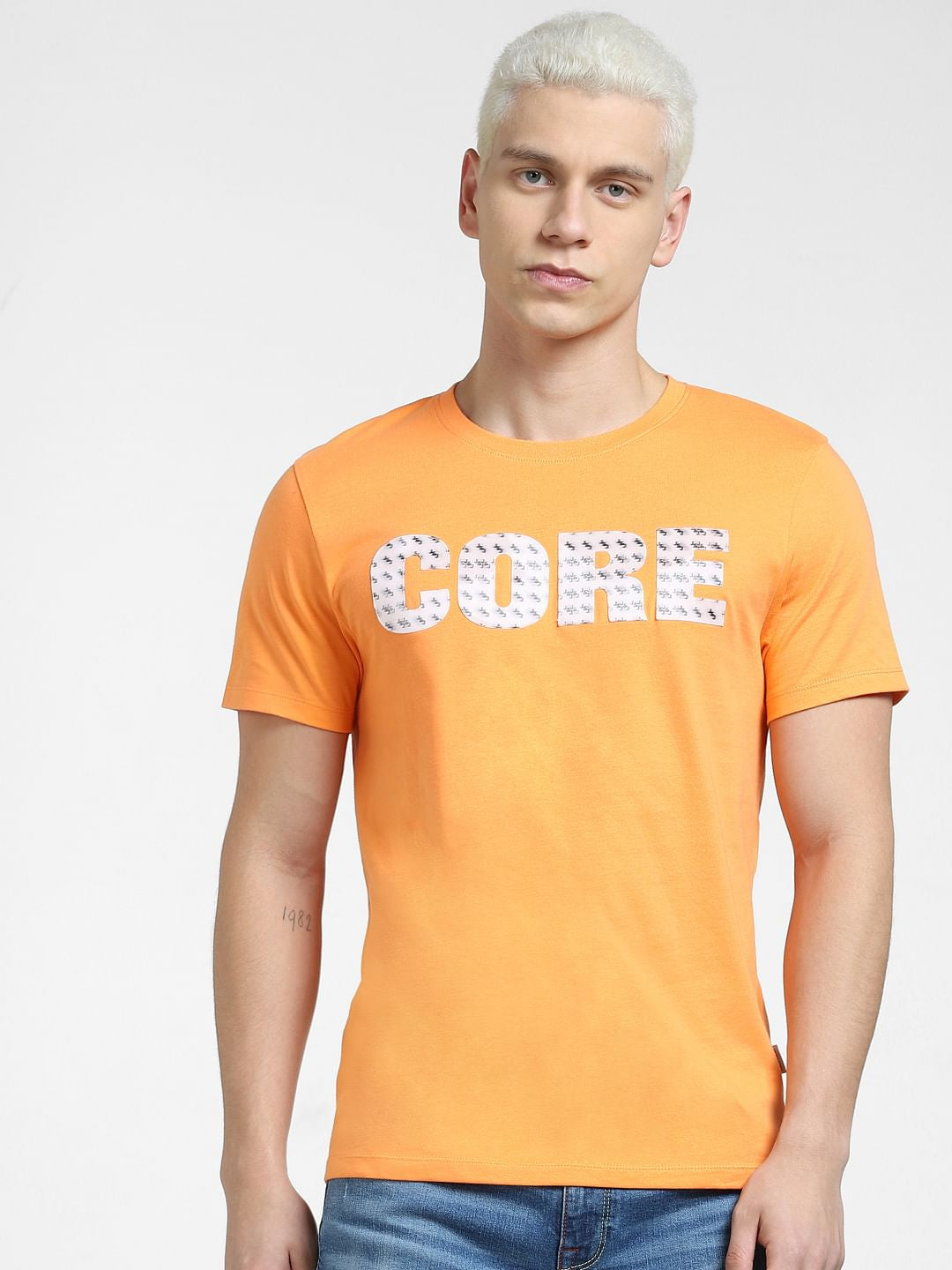 Orange Crew Neck T-shirt