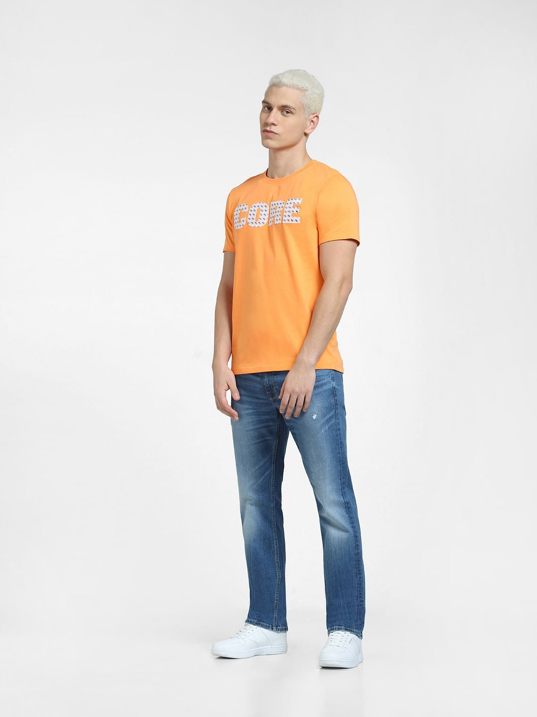 Orange Crew Neck T-shirt