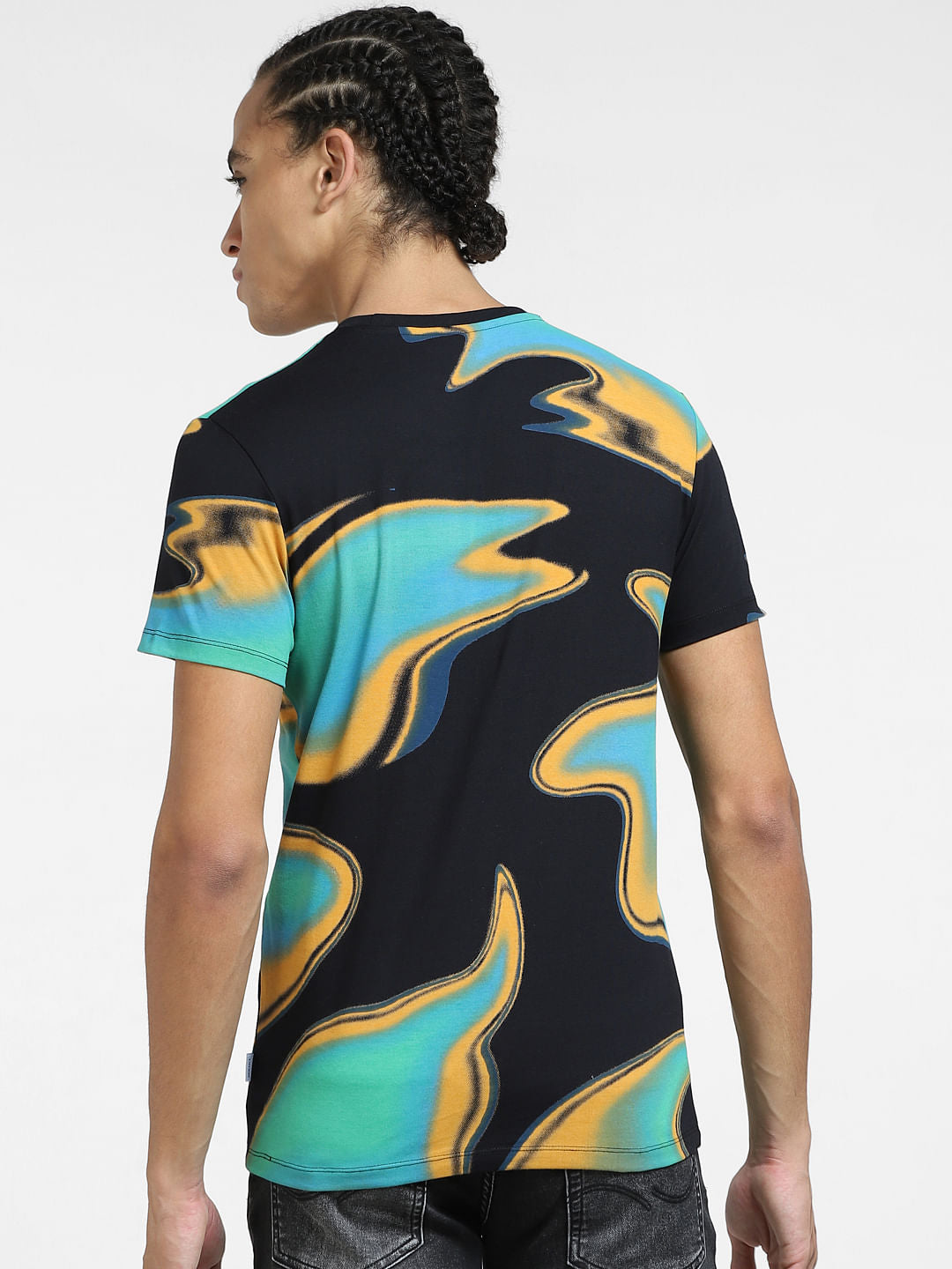 Black Printed Crew Neck T-shirt