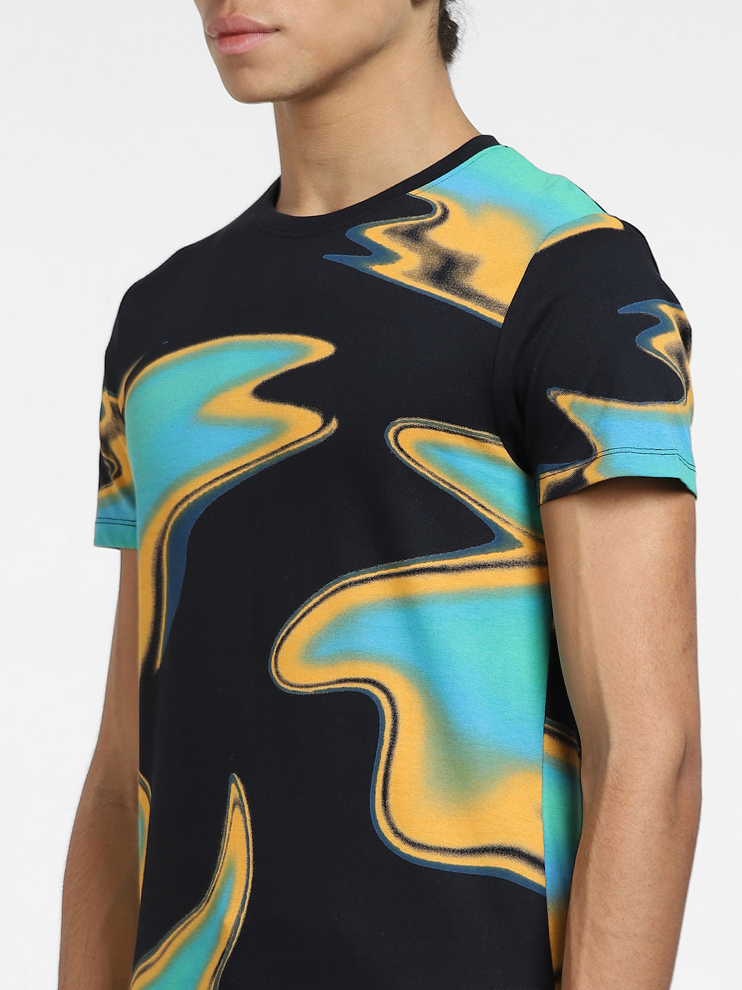 Black Printed Crew Neck T-shirt