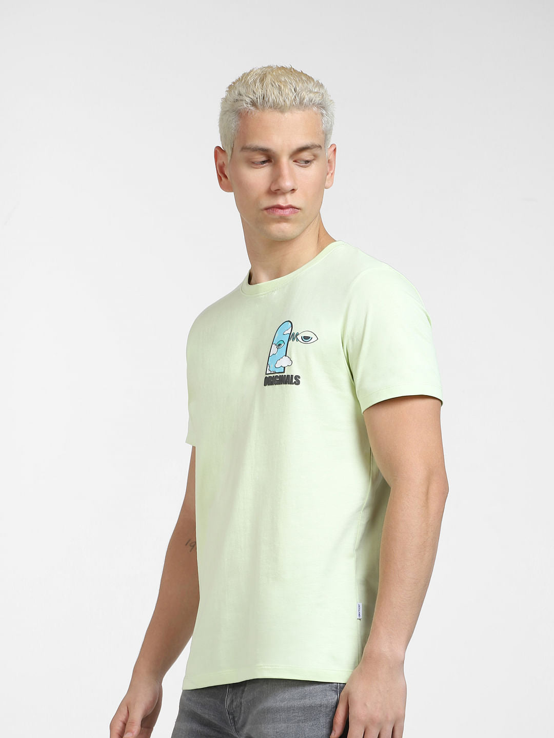 METAVERSE Green Printed Crew Neck T-shirt