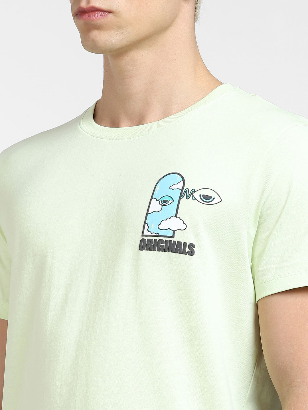 METAVERSE Green Printed Crew Neck T-shirt