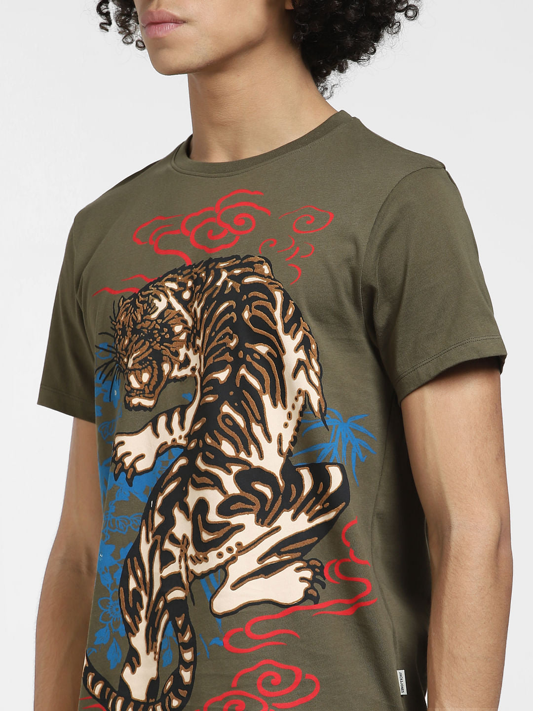 Green Graphic Print Crew Neck T-shirt